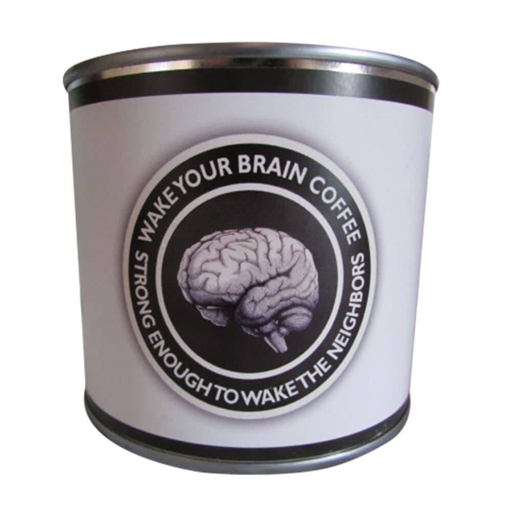 WAKE YOUR BRAIN COFFEE in a Tin Can | Ristretto Artisan Coffee Roasted From Ethiopian Beans - Stronger than Espresso | Strong Dutch Coffee with Smooth, Rich Flavor | Whole Bean (