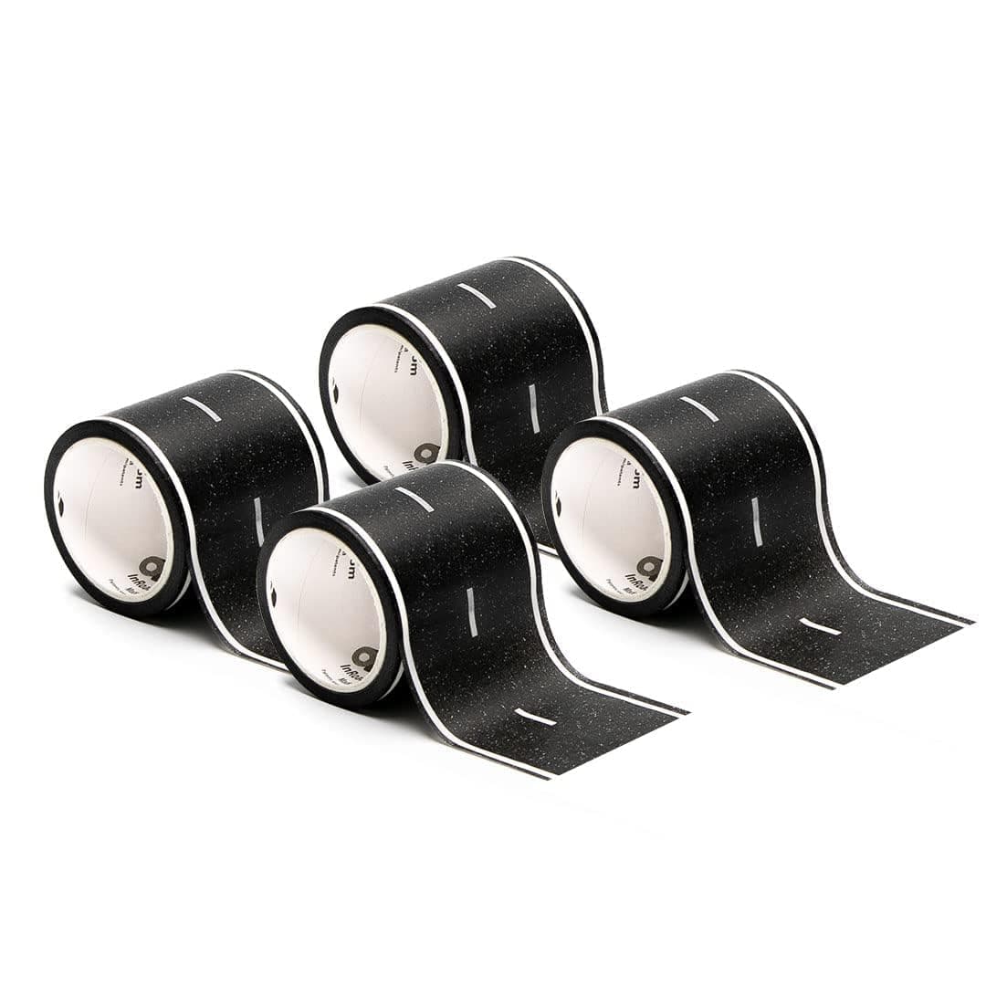 Road Tape for Toy Cars - Sticks to Flat Surfaces; No Residue; 4-Pack of 30 ft. x 2 in. Asphalt Road