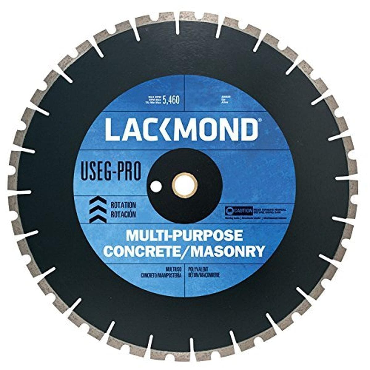 Lackmond USEG-Pro Wet/Dry General Purpose Saw Blade - 12" Multi Surface Cutting Tool with U-Notch Segment for Fast Clean Cuts & 1" - 20mm Arbor - US121251PRO