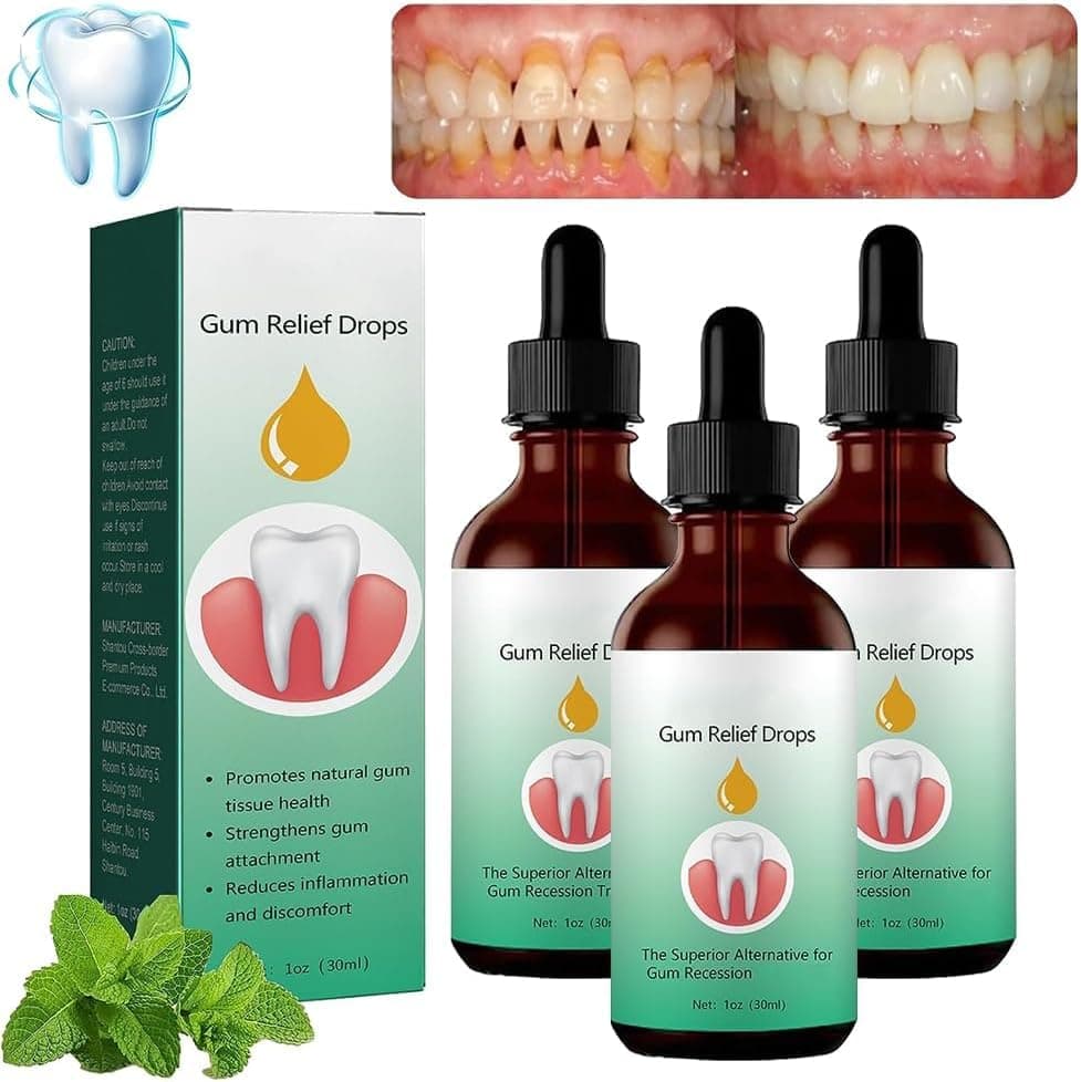 3 PCS DentiZen Gum Regrowth Drops, Gum Relief Drops, Natural Gum Liquid Drops Mouthwash, Dentizen Gum Gel, Rejuvenate Your Gums with Ease