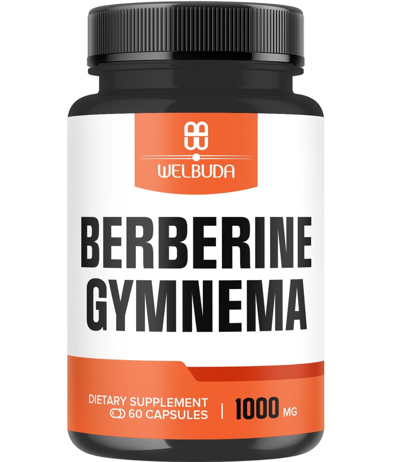 1000mg Berberine Supplement with Organic Gymnema Sylvestre Leaf - 60 Capsules with High Concentrated Extract - Support for Immune System, Circulatory Health & Gastrointestinal Function