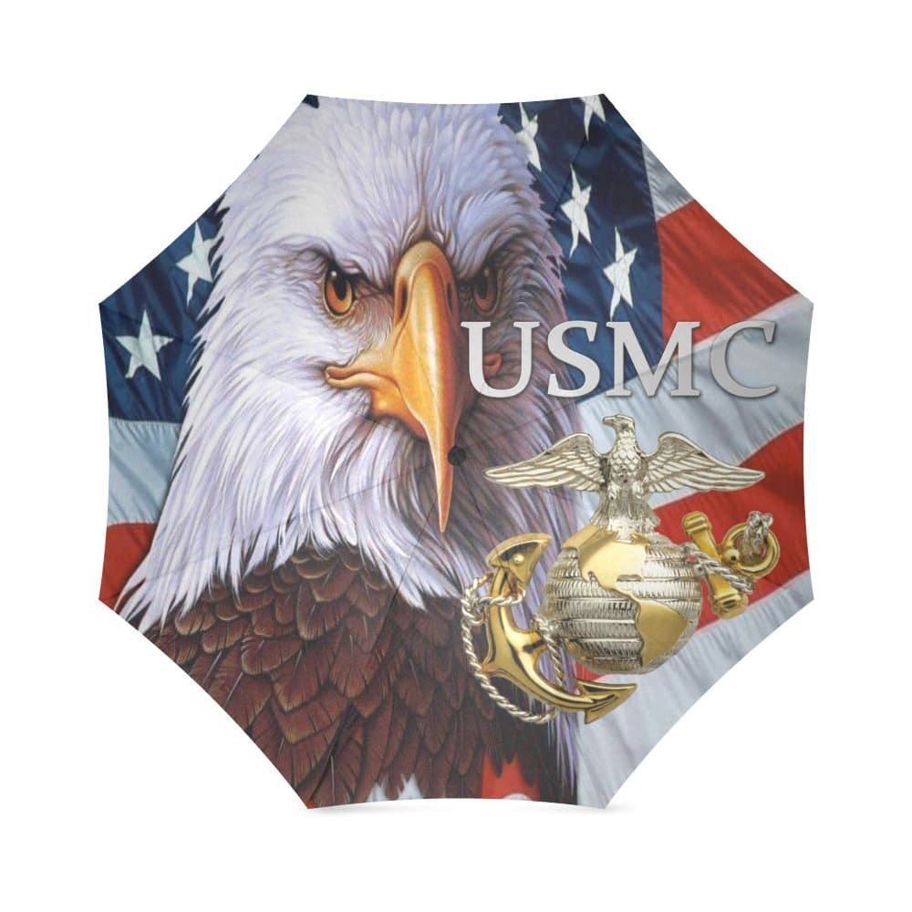 Christmas/Thanksgiving Gifts USMC Bold American Flag Marines Semper Fi Foldable Sun/Rain Umbrella Sunshade Parasol