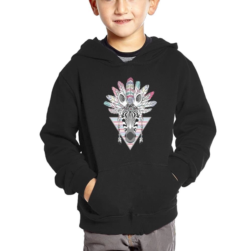Sebras Reflection Floral Pattern Boys Kids Hooded Pullover Cotton Hoodies With Pocket