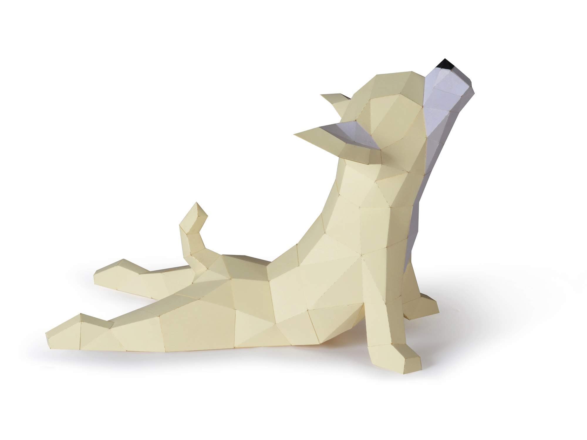 Yoga Chihuahua DIY Paper Sculpture, Pre-cutting Low Poly Papercraft Kit, DIY Gift