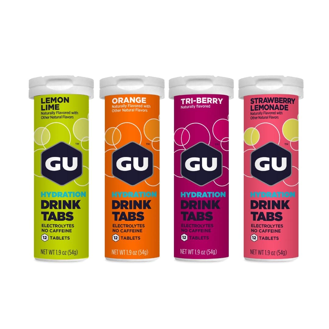 GU Energy Hydration Electrolyte Drink Tablets, (Assorted Flavours, 4-Count)