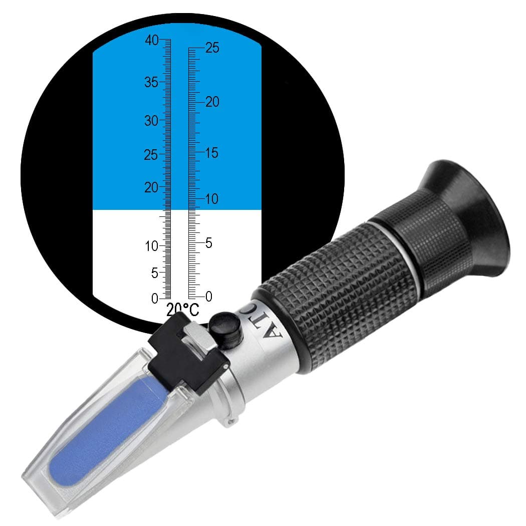 TRZ Refractometer Alcohol 0-25% vol 0-40% Brix Dual Scale Refractometer with ATC for Wine Making, Bier Brewing, Homebrew Kit, Winemakers