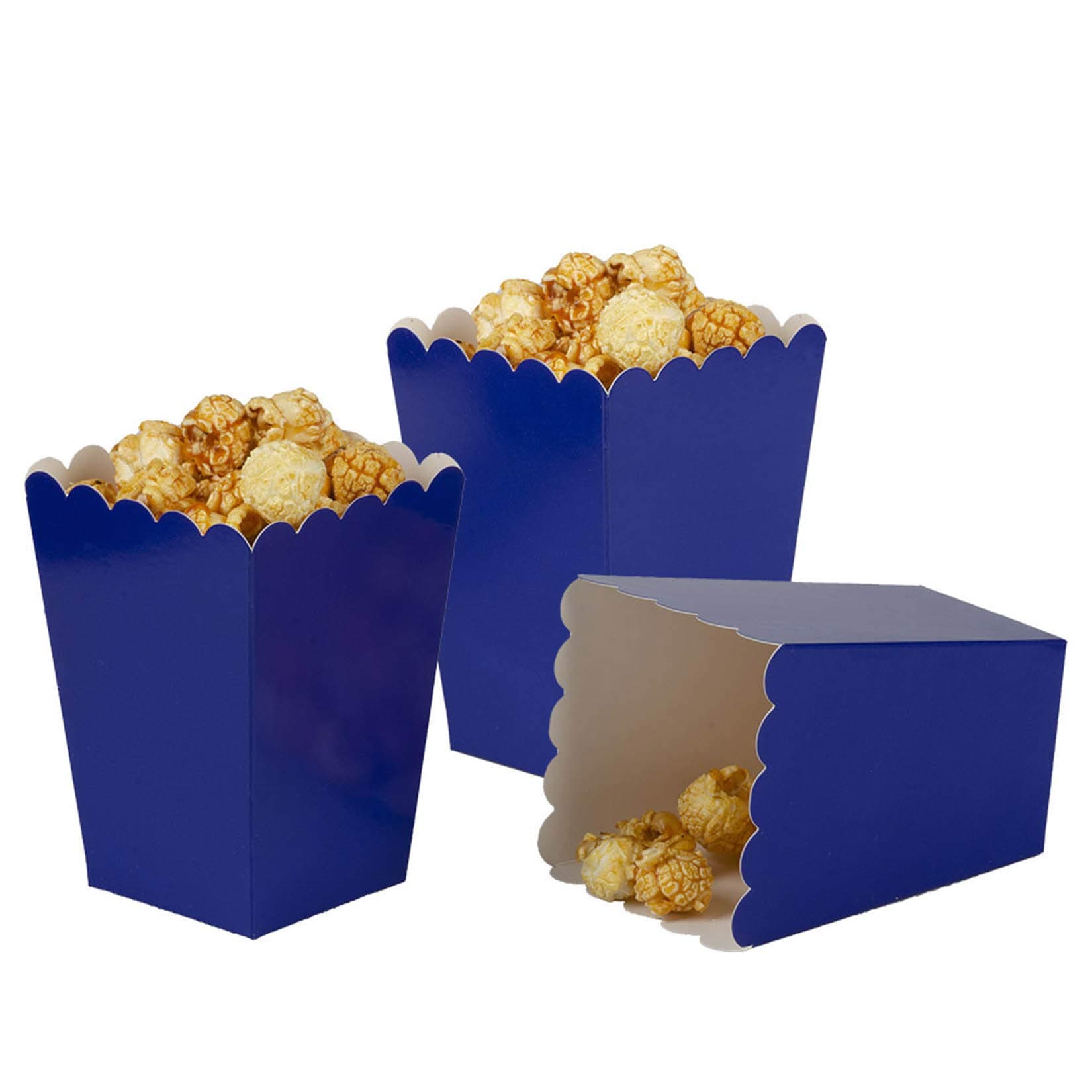 AimtoHome Navy Blue Popcorn Boxes Mini Pack of 24, Paper Popcorn Container for Birthday Party, Graduation, Wedding, Carnival, Movie Night