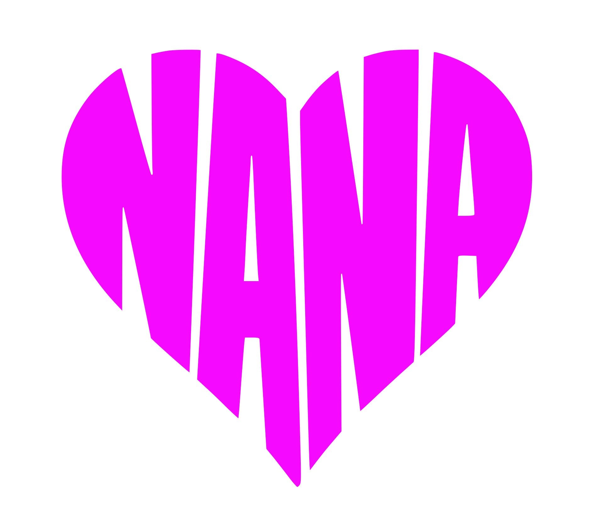 Wsgoo LU Coco Creations Nana Heart Decal/Sticker 5.0 (Color HOT Pink) Cute for Windows,Cars,Trucks,LAPYOPS and More.