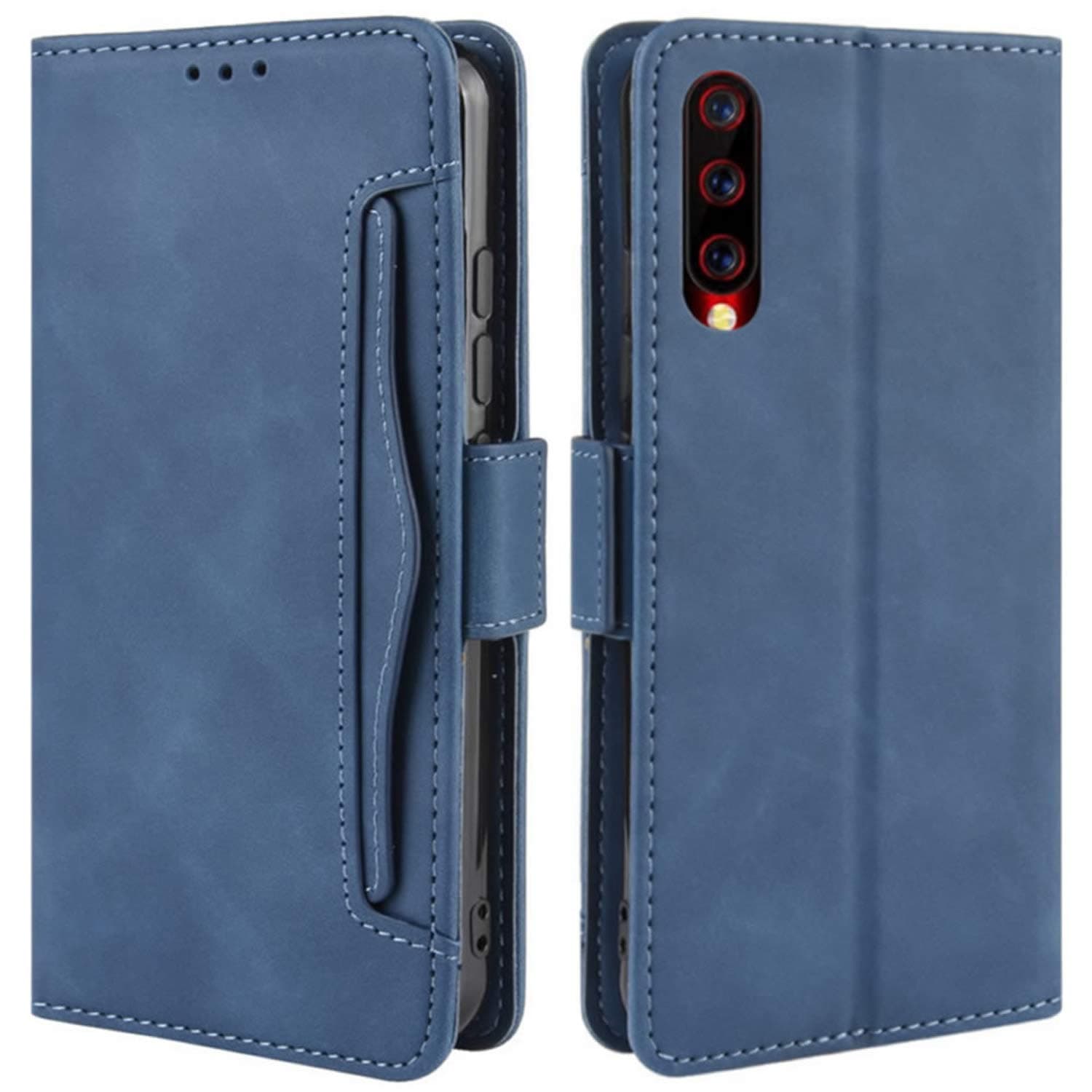 HualuBro UMIDIGI X Case, Magnetic Full Body Protection Shockproof Flip Leather Wallet Case Cover with Card Slot Holder for UMIDIGI X Phone Case (Blue)