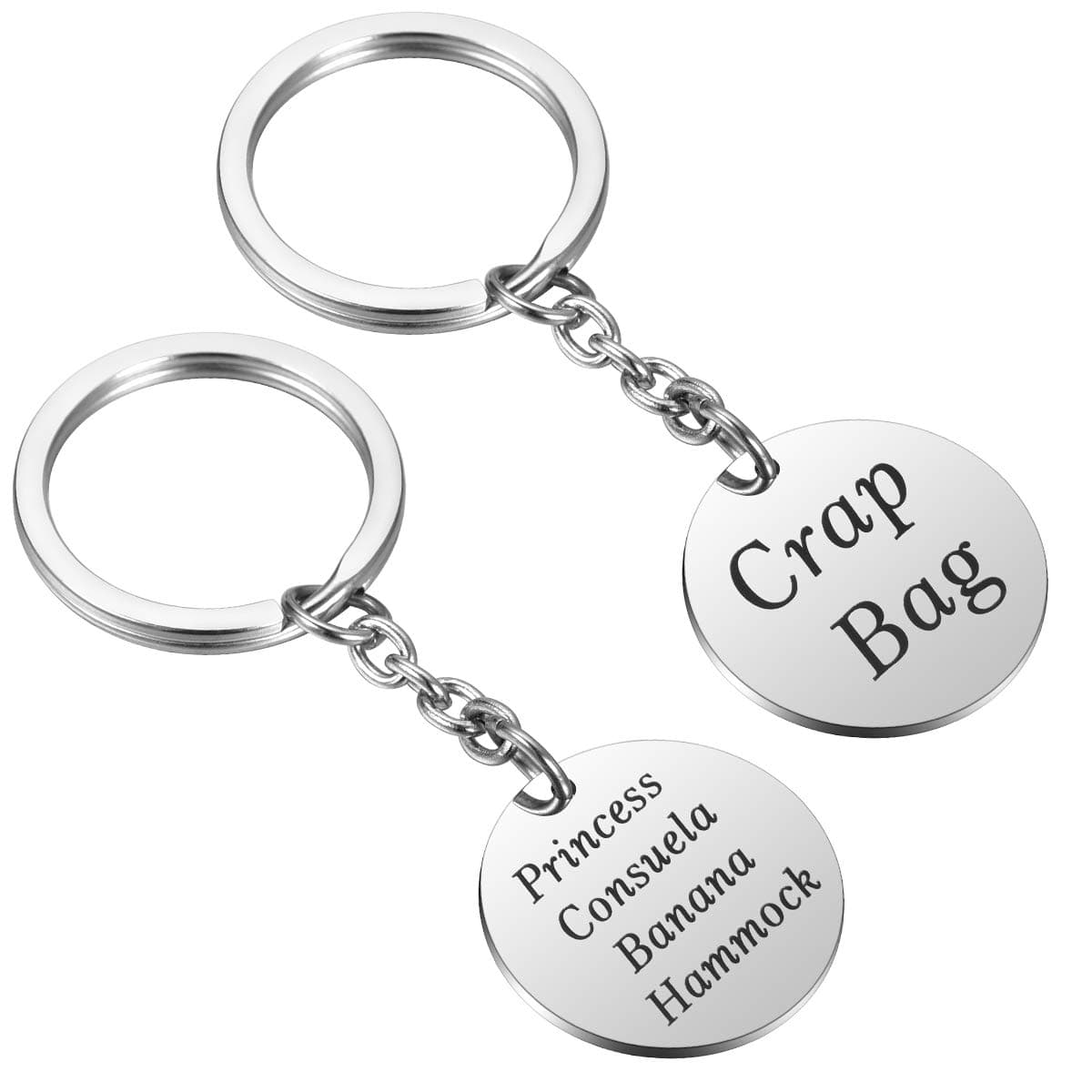 Friend Gift Princess Consuela Banana Hammock & Crap Bag Couples Funny Keychain Set For Boyfriend and Girlfriend - Friends TV Show Quote - Central Perk - His and Her Anniversary Present 2pcs