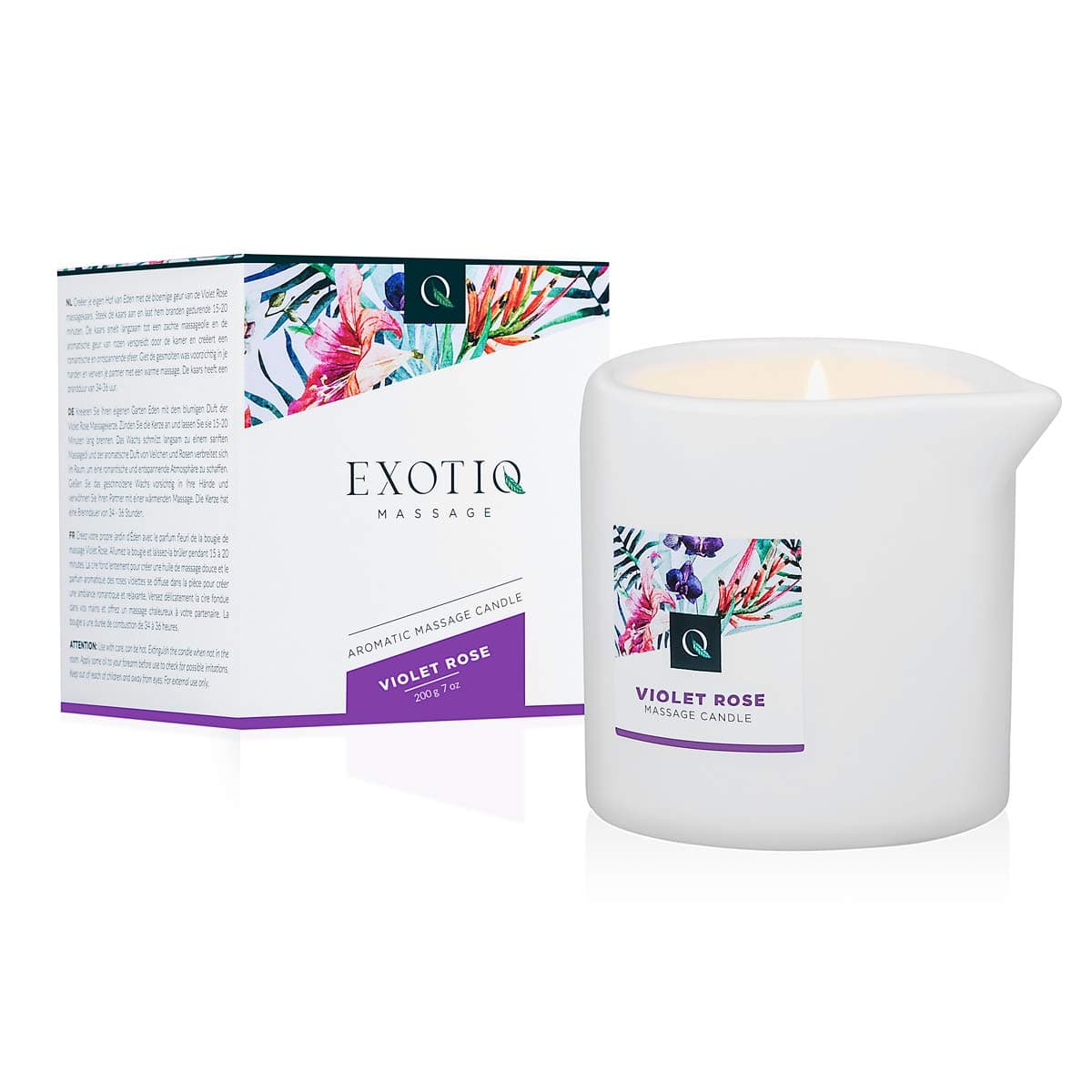 Exotiq Massage Candle Violet Rose - For a Sensual Massage - 200g