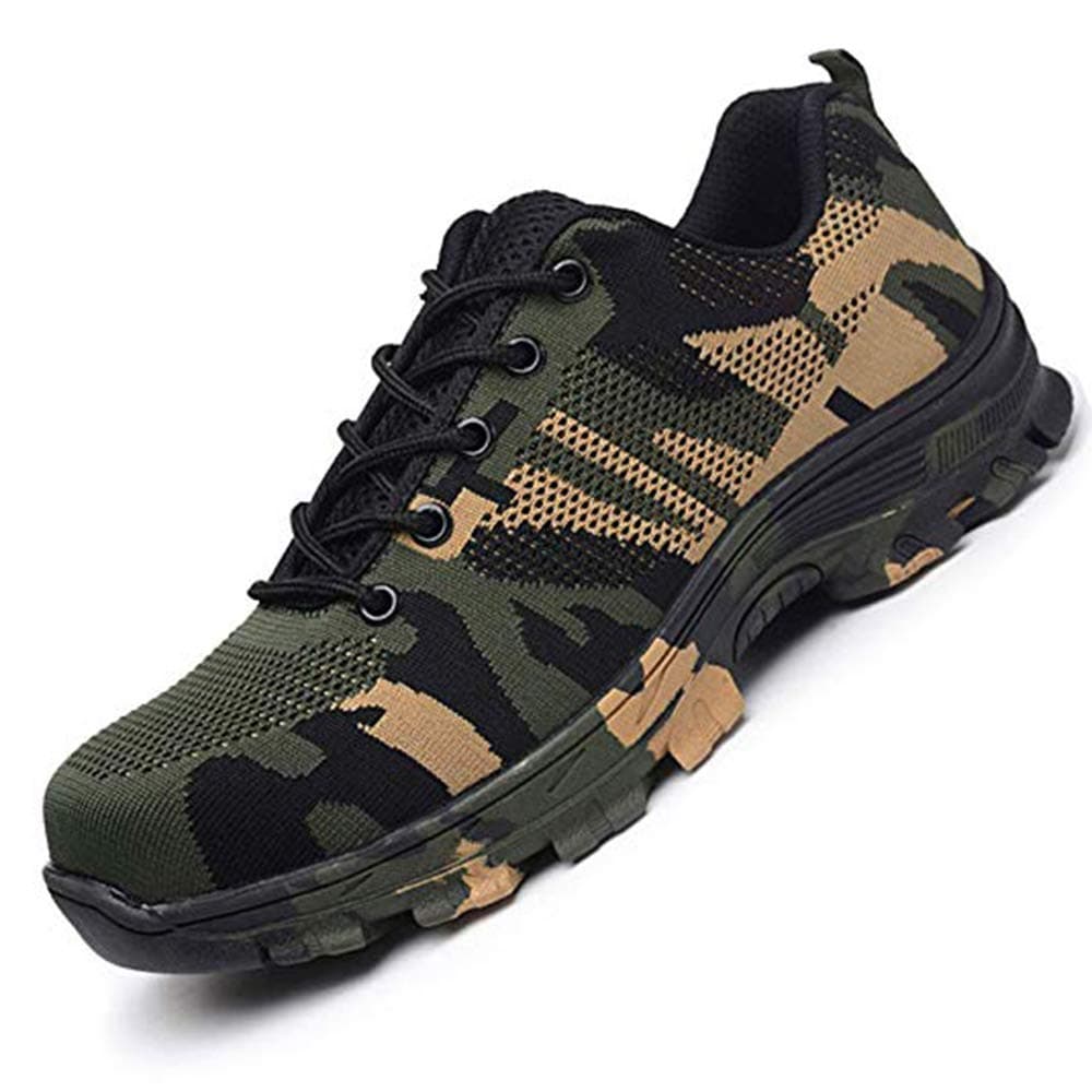 Steel Toe Work Shoes for Men Work Steel Toe Shoes Industrial Steel Toe Shoes for Women and Men Camo Steel-Toe Safety Sport Shoes Lightweight Industrial Construction Shoe EU 45 EU , Black
