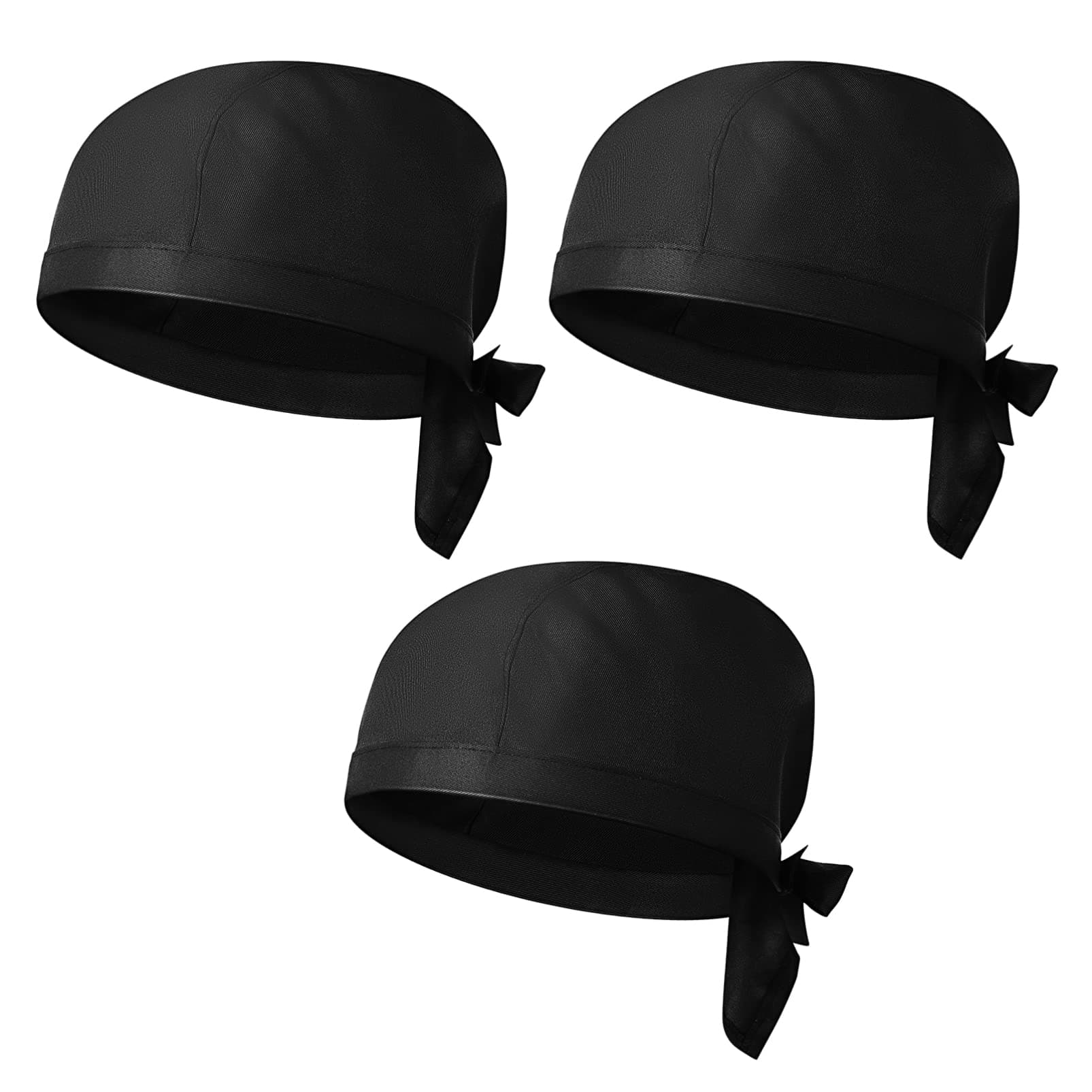 TOPBATHYUnisex Chef Hats 3pcs Adjustable Kitchen Cooking Food Service Caps Kitchen Catering Cooking Chefs Hats or Kitchen Cooking Service and Other Work Black