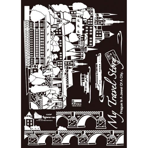 Romantic Prague City Skyline Scene feat. Charles Bridge - Removable Home Decoration Wall Sticker Decal