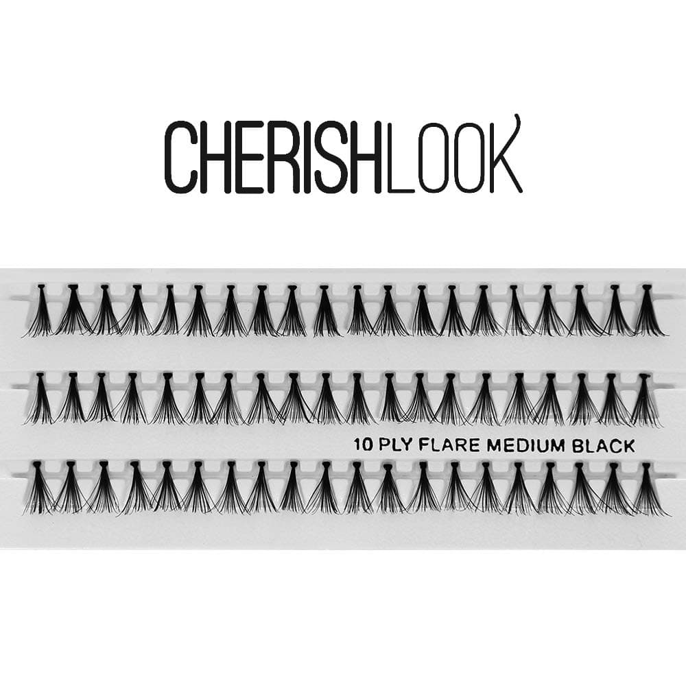 Cherishlook Professional 10packs Eyelashes - Flare Black (10ply Medium)