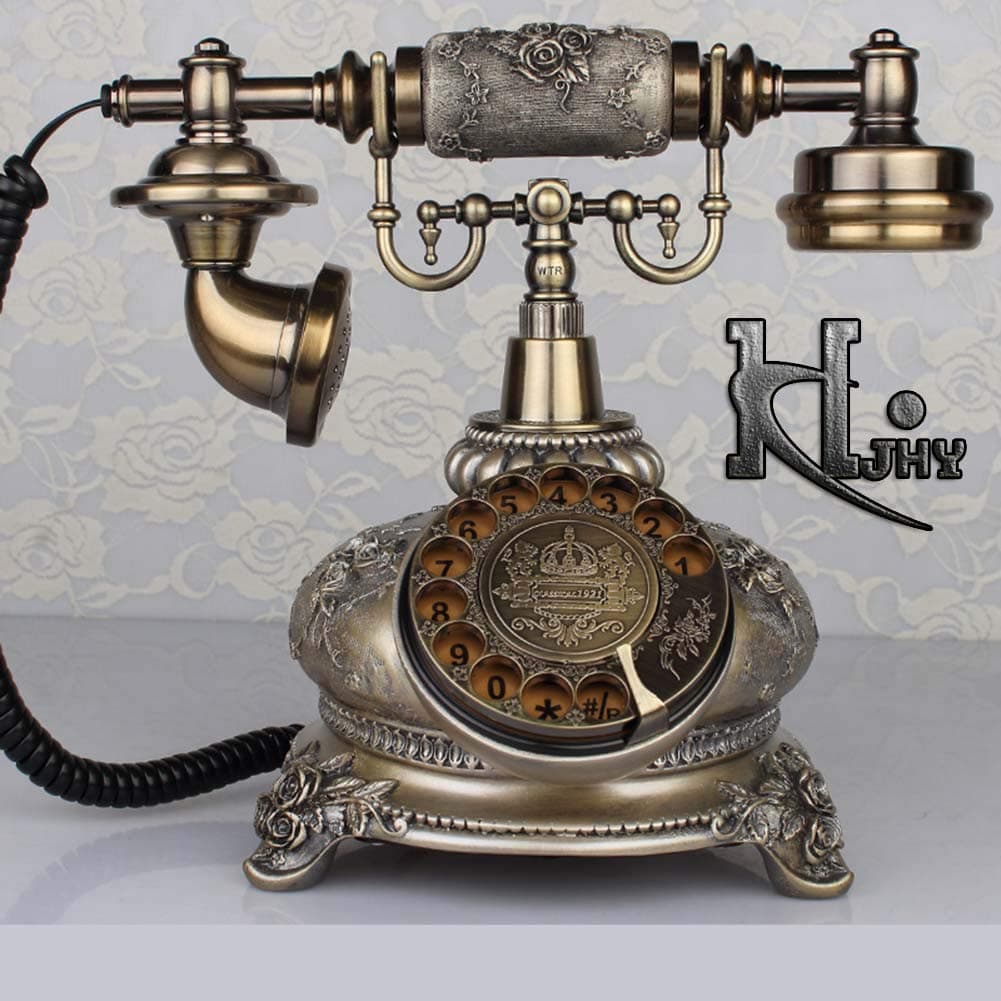 DIANHUA Retro Vintage Classic Phone Replica Antique Style Telephone Rotary Dial Landline Old Fashioned Corded Telephone With Resin Body For Office Home Living Room Decor Wonderful Gift