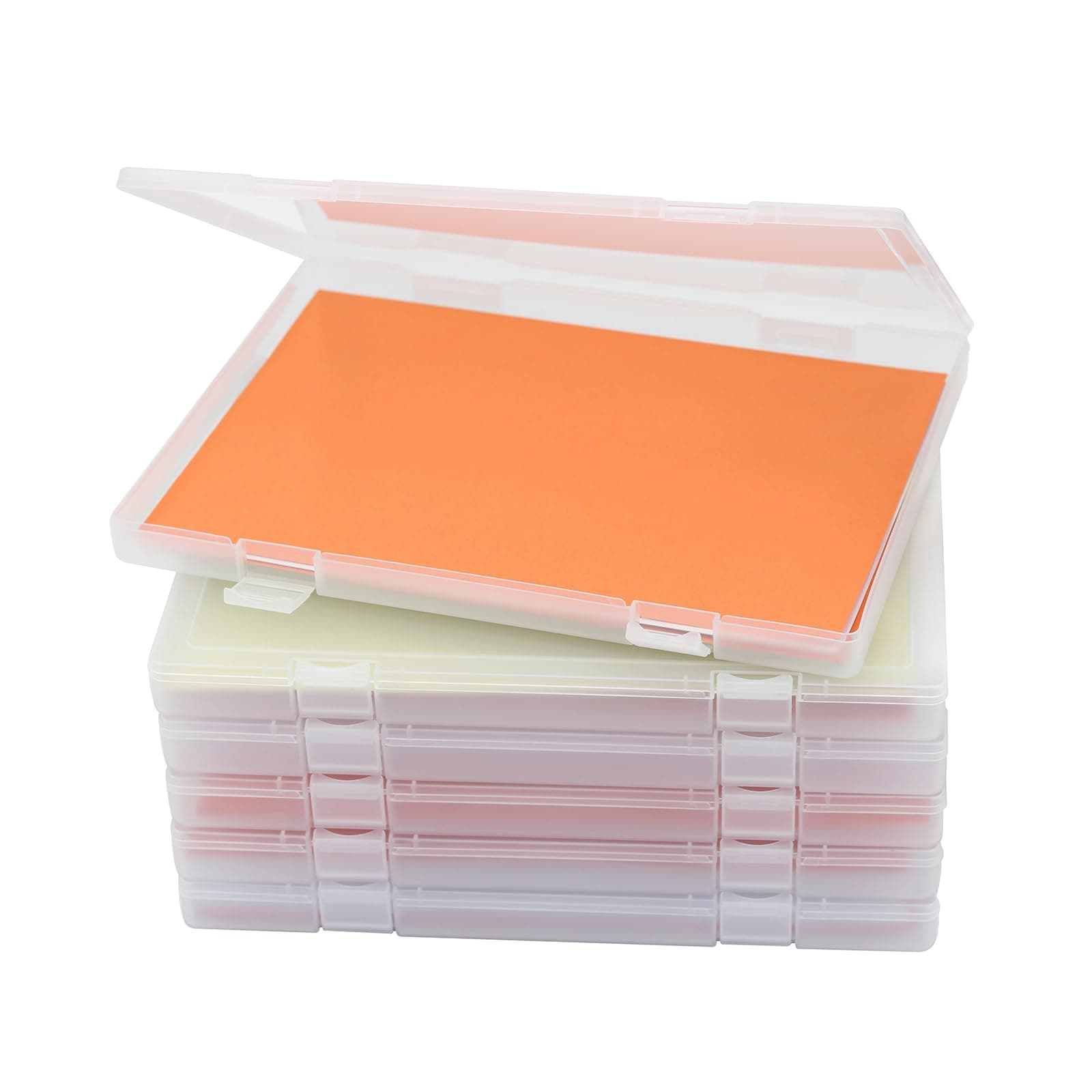 EIVENNKO 6 Pack Portable A4 File Box Transparent Plastic Storage Box Document Paper Protector Desk Paper Organizers Case Magazine Organizers