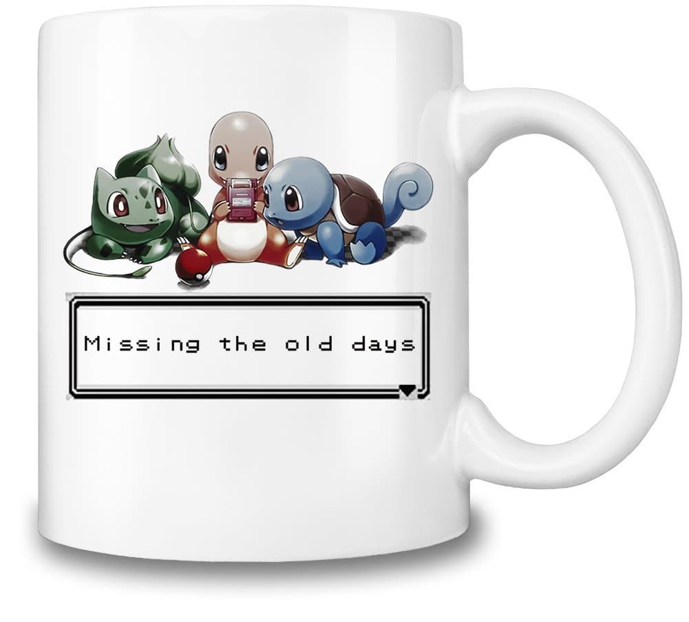 Pokeamon Themed Coffee Mug €“ Missing The Old Days Hot & Cold Beverages Cup €“ Top Quality Ceramic - 11 oz. / 325 ml