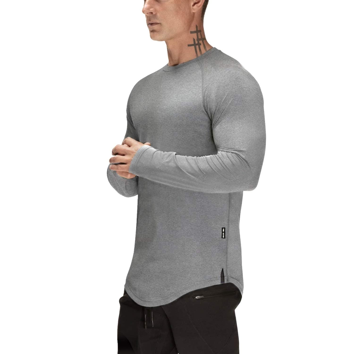 Mens Gym Workout Slim Fit Short Sleeve T-Shirt Cotton Performance Athletic Shirts Running Fitness Tee Loungewear