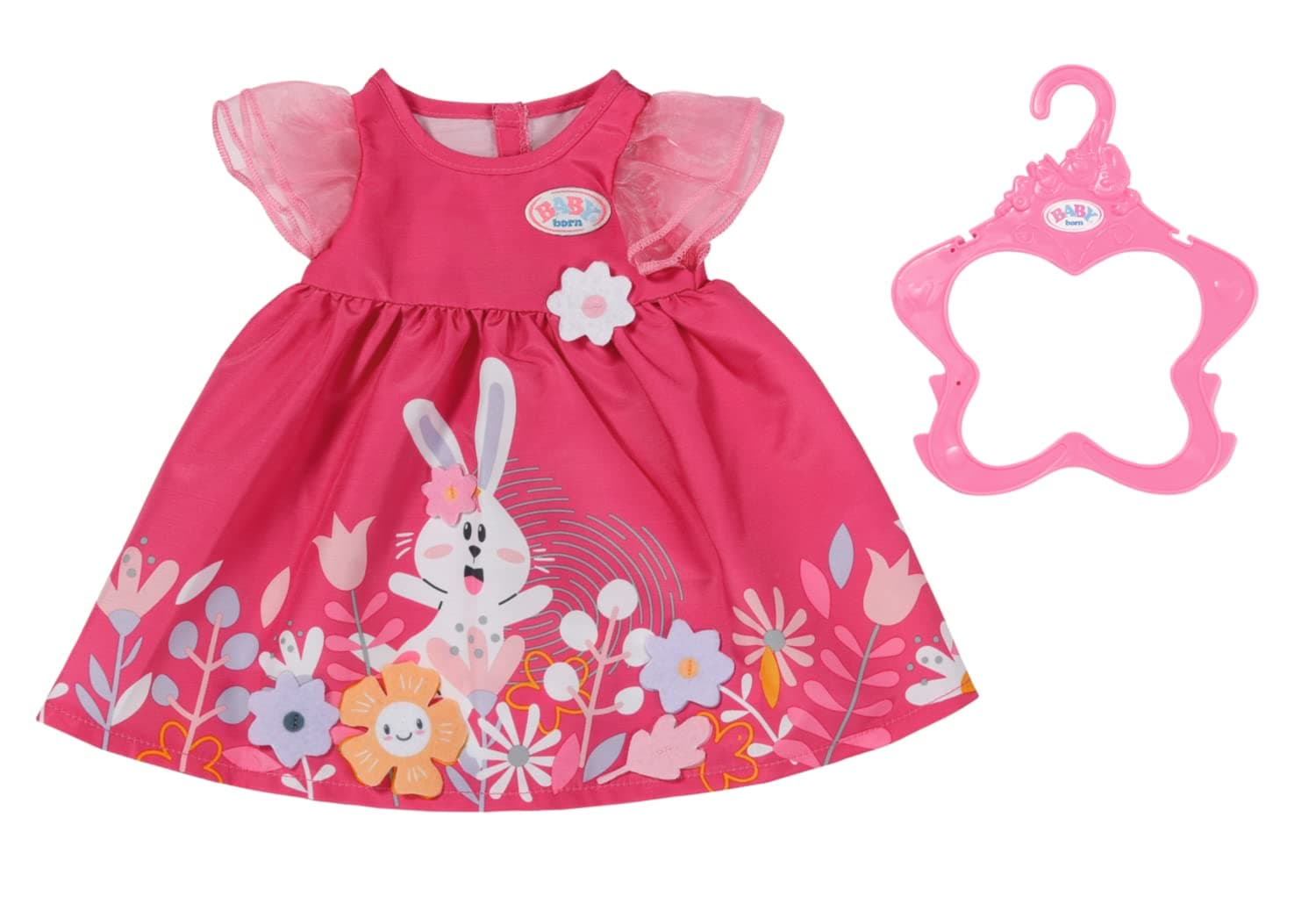 Dress Flowers - Fits BABY born dolls up to 43cm - Set Includes Flower Dress and hanger - Suitable for children aged 3+ years - 832639