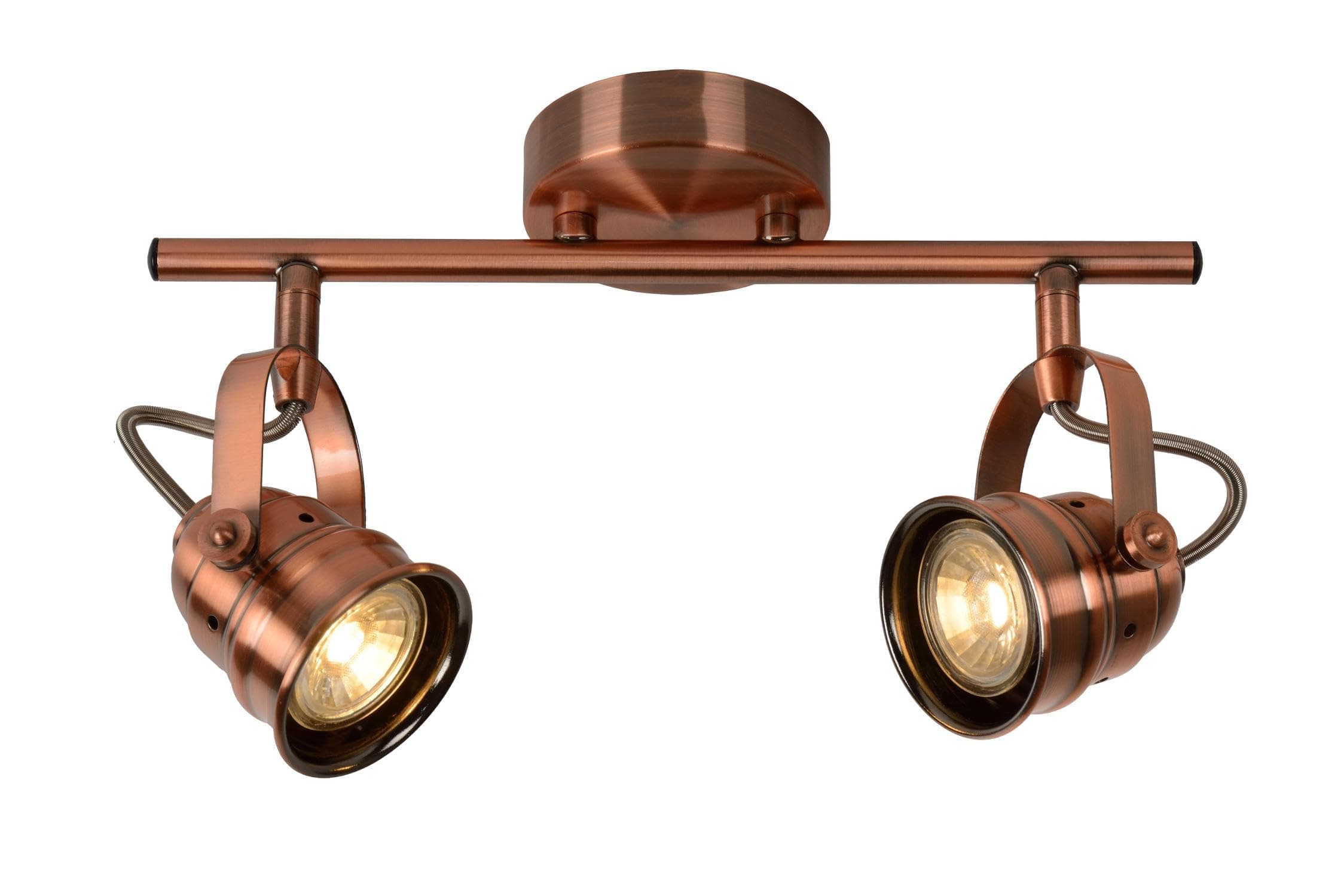 Lucide CIGAL - Ceiling Spotlight - Ø 9 cm - LED - GU10 - 2x5W 2700K - Copper [Energy Class A+]
