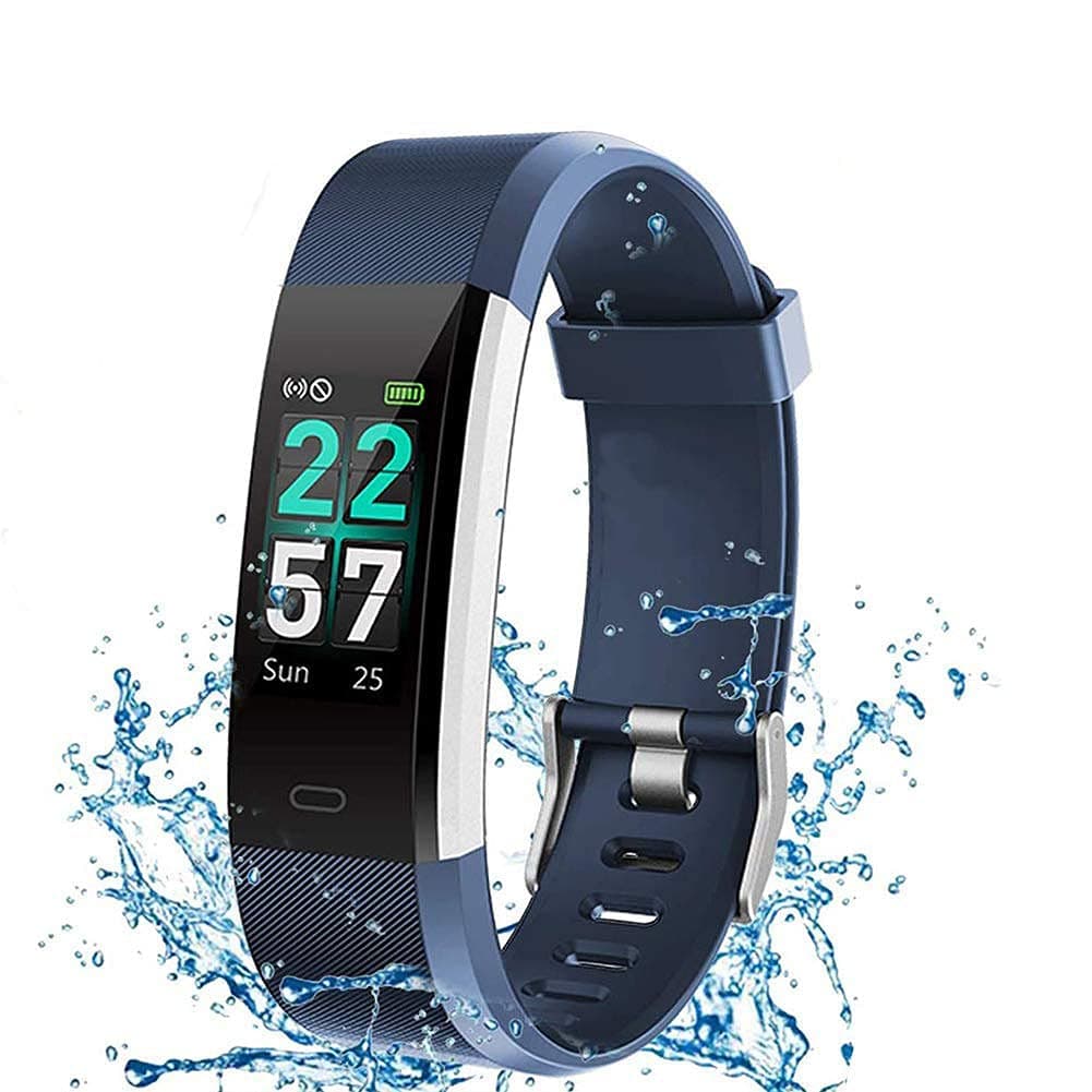 OMNiX ID115 Plus HR Waterproof Smart Fitness Band with Heart Rate Monitor, Step Counter, Alarm, Message, Facebook, Twitter, Whatsapp & Call - Activity Tracker Watch for Women & Men