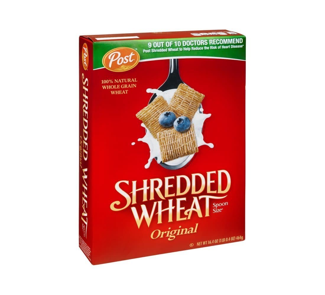 Post Shredded Wheat Original Spoon Size Cereal, 16.4 Ounce (Pack of 12)
