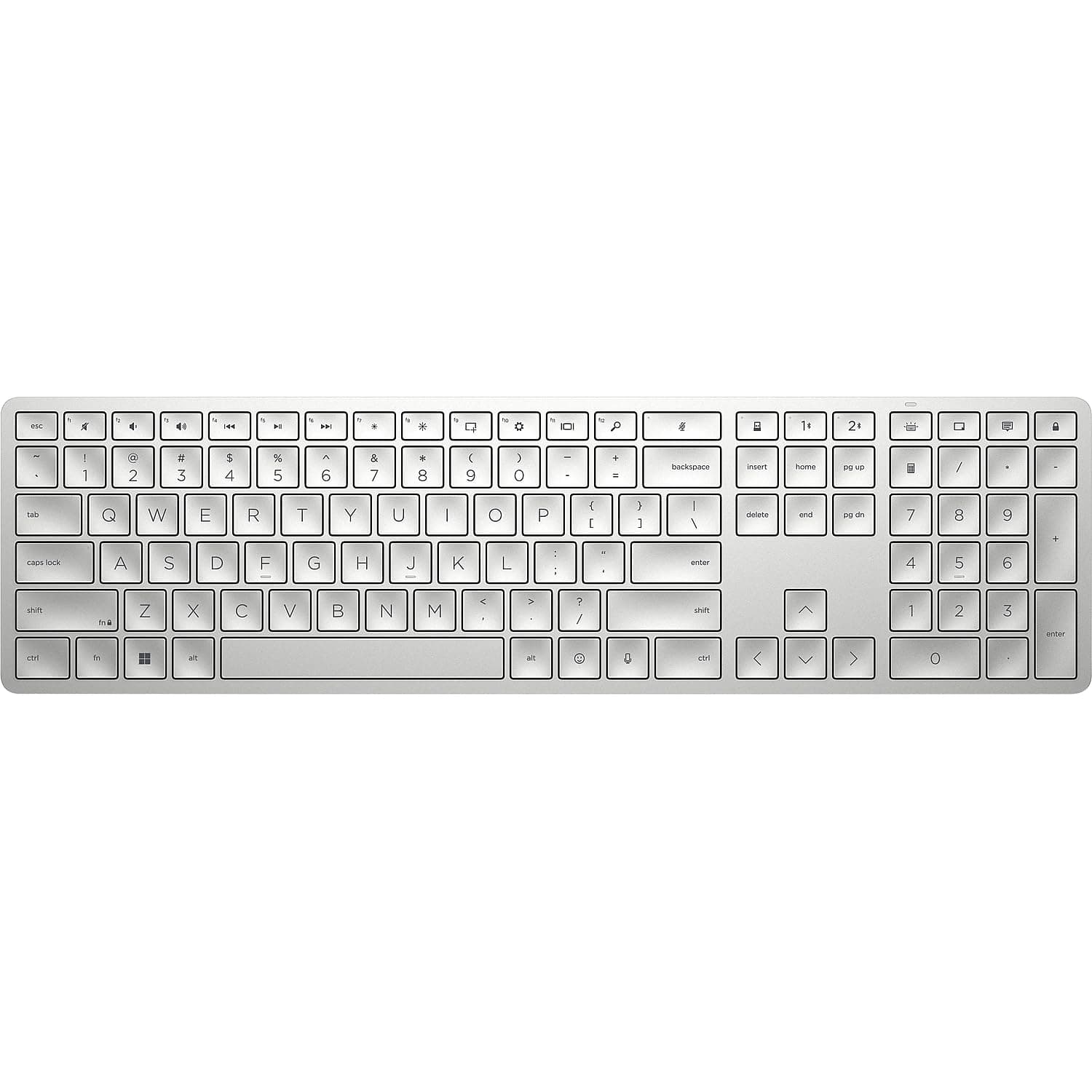 970 Programmable Wireless Keyboard (Silver) - Bluetooth & 2.4 GHz Wireless Multi-Device Connectivity - USB-C Rechargeable Battery - 24 Programmable Keys - Works with Windows & MacOS (3Z729AA#ABA)