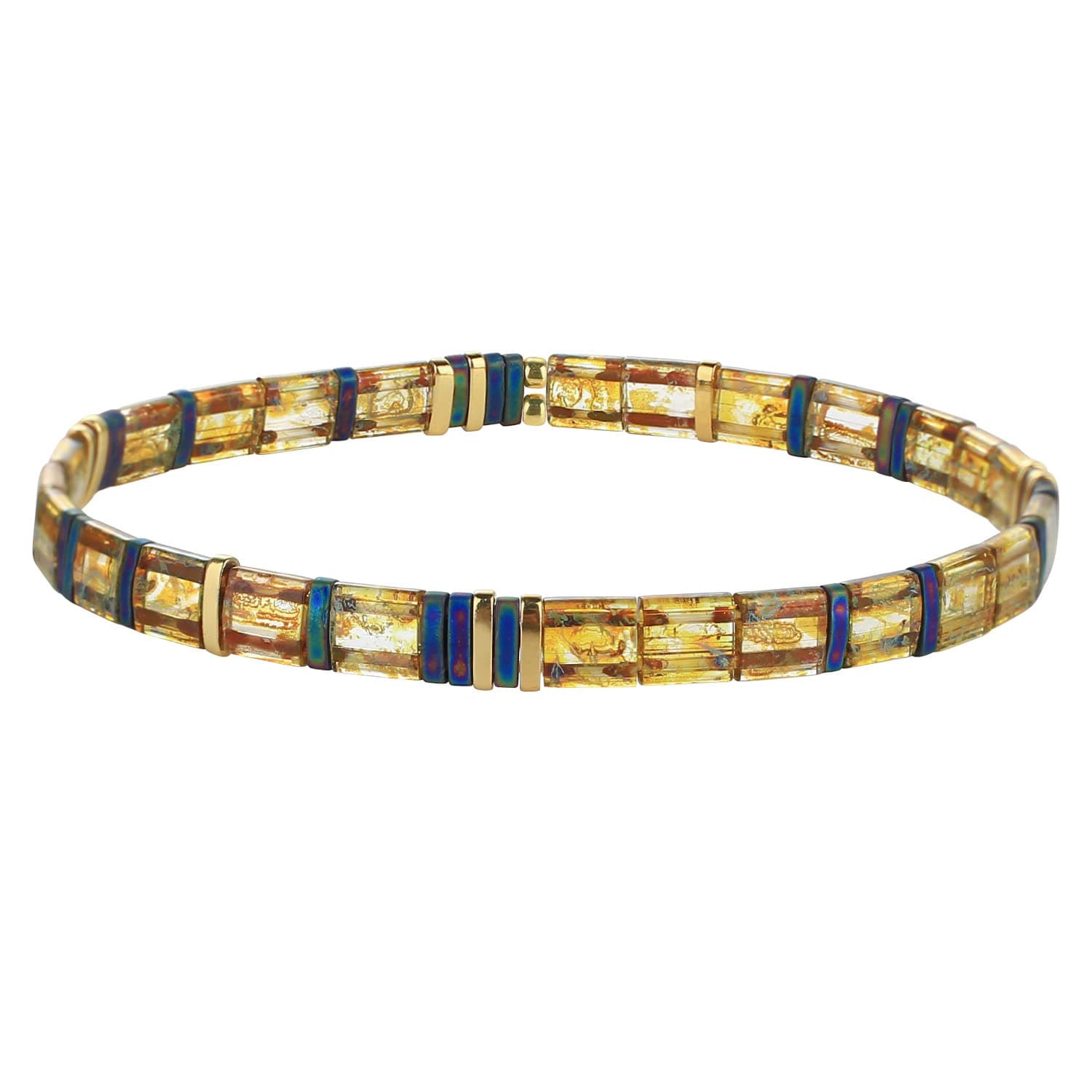 KELITCHNew Women Tila Beads Bracelets Colorful Friendship Stackable Stretch Bracelets