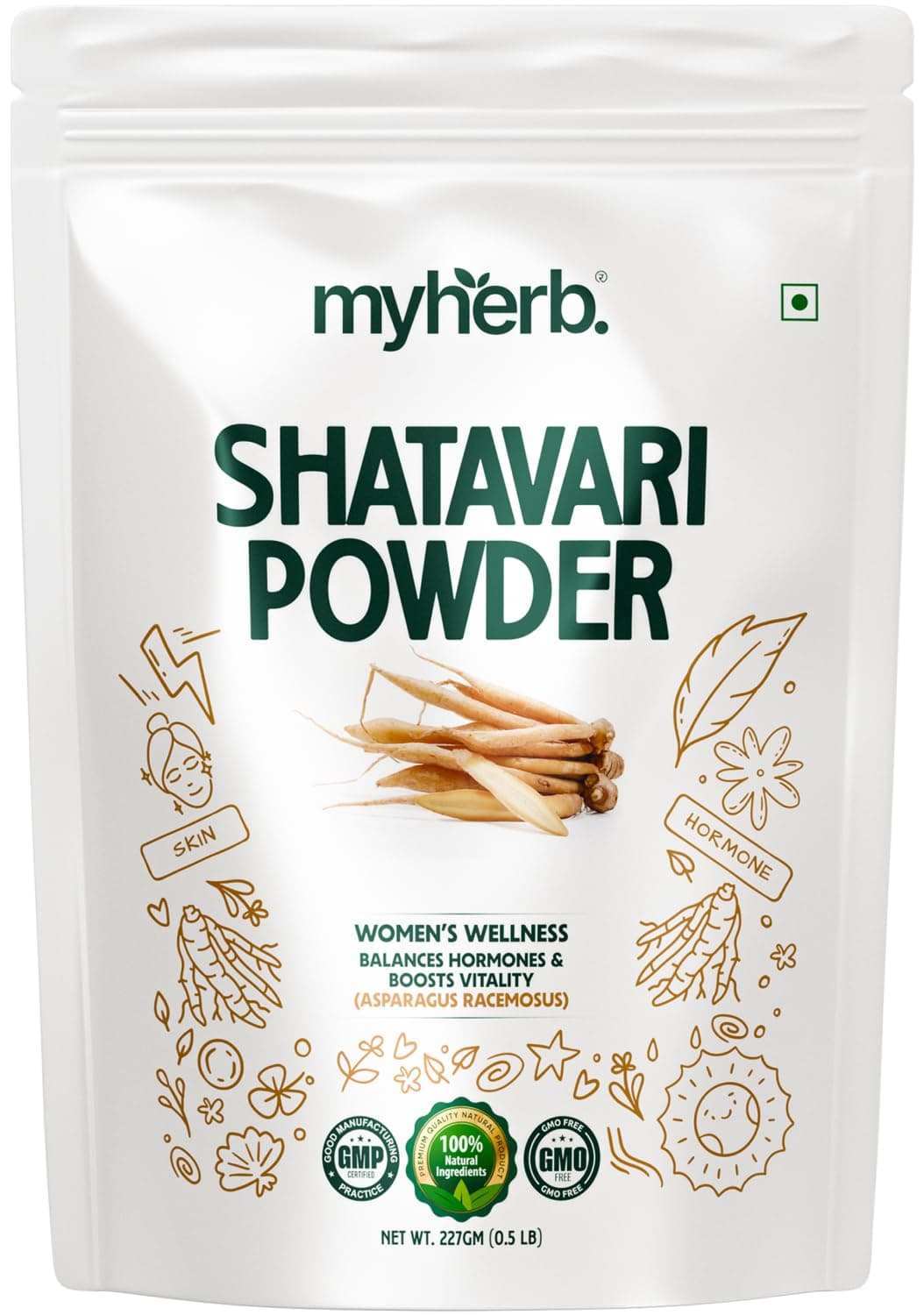 100% Natural Organic Shatavari Powder (Asparagus racemosus) || 227 Gm/0.5 Lbs || Promotes Vitality and Strength || For Men & Women