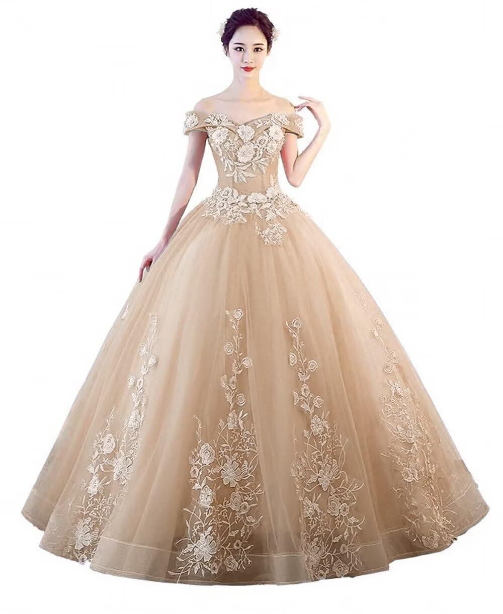 Women's Off The Shoulder Dress Masquerade Ball Gowns Prom Dress