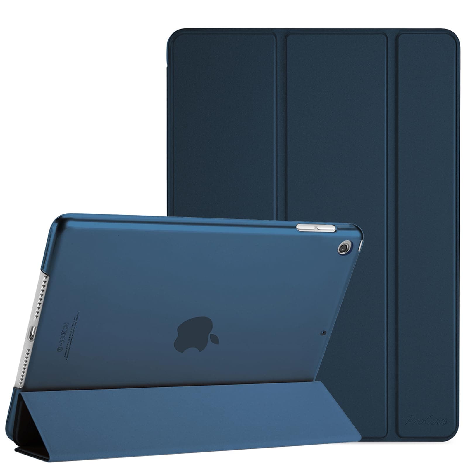 ProCase for iPad 9th/ 8th/ 7th Generation Case 10.2 Inch (2021/2020/2019 Release), 10.2 iPad Case 9th/ 8th/ 7th Gen Cover, Slim Smart Cover with Translucent Hard Shell Back -Navy