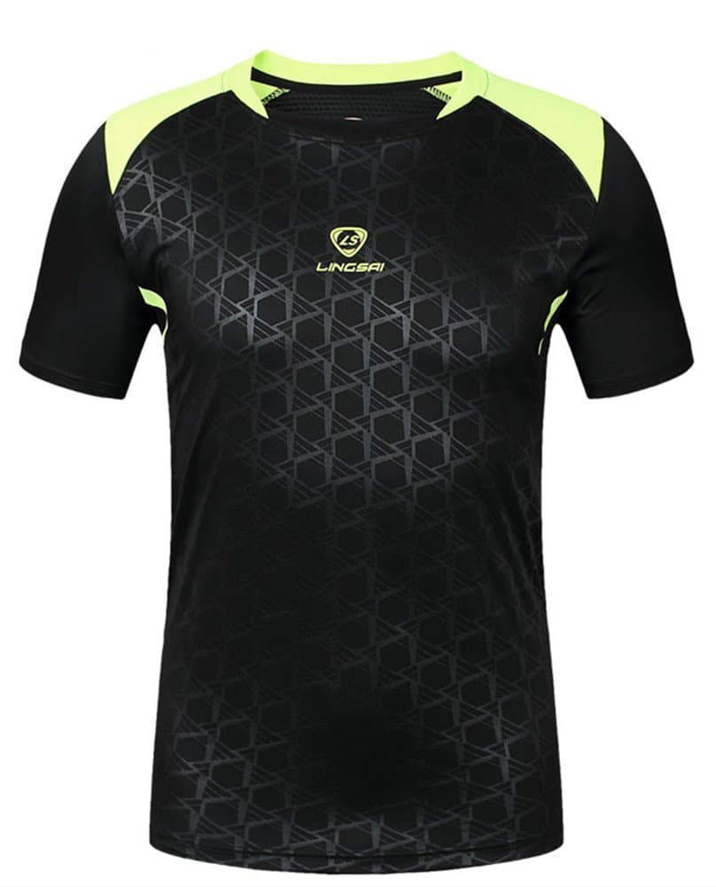 LUCKY SAILING Men's Short Sleeve Quick Dry Sports Athletic T-shirts fashion Tops Black-XXL Apparel