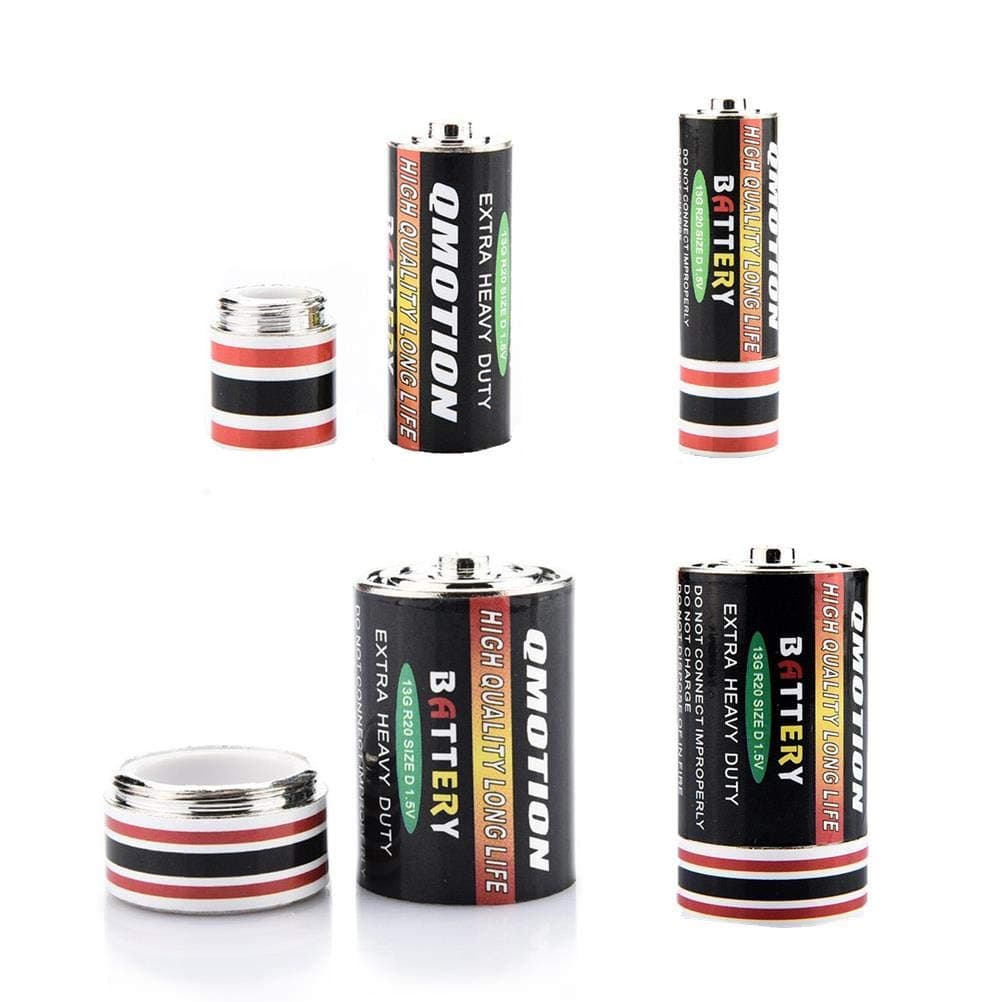 4 Pack Battery Shaped Storage Boxs Convenient Pill Box Case Container Safe Secret Stash Diversion Storage Box,2 Sizes