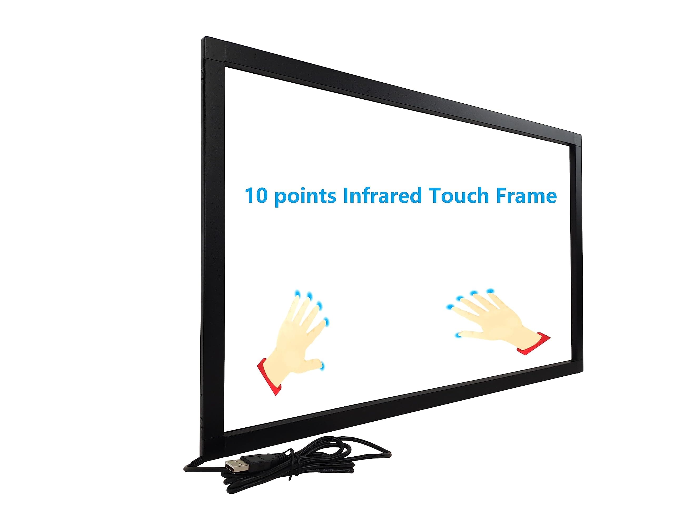 40 Inch 10 Points Interactive Infrared IR Touch Screen Overlay Frame Free Driver, Design for Touch TV, Touch Monitor, Interactive White Board, Touch Kiosks and Digital Signage