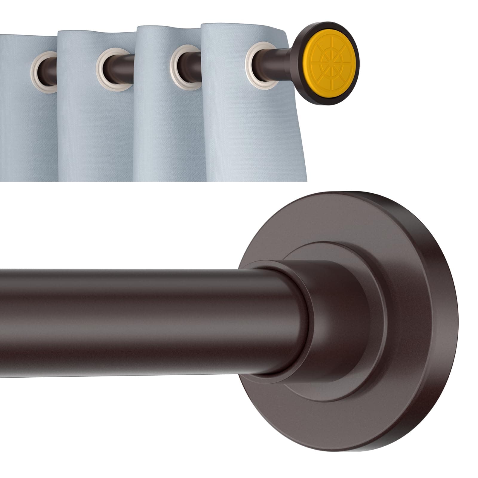 Bronze Shower Curtain Rod 30 to 56 Inch,1 Inch Diameter Adjustable Tension Curtain Rods No Drilling,Tension Rods for Windows,No Rust