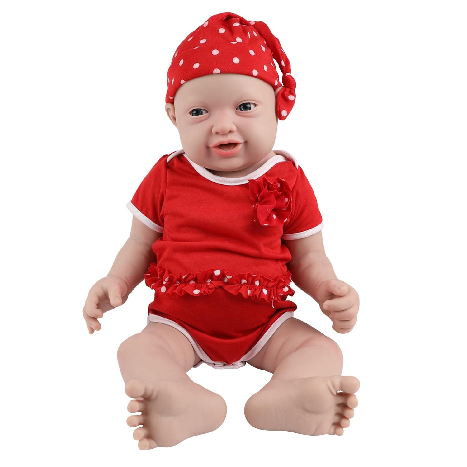 IVITA Full Body Silicone Reborn Baby Doll Newborn Baby Doll Open Mouth Soft Girl (12 inch)