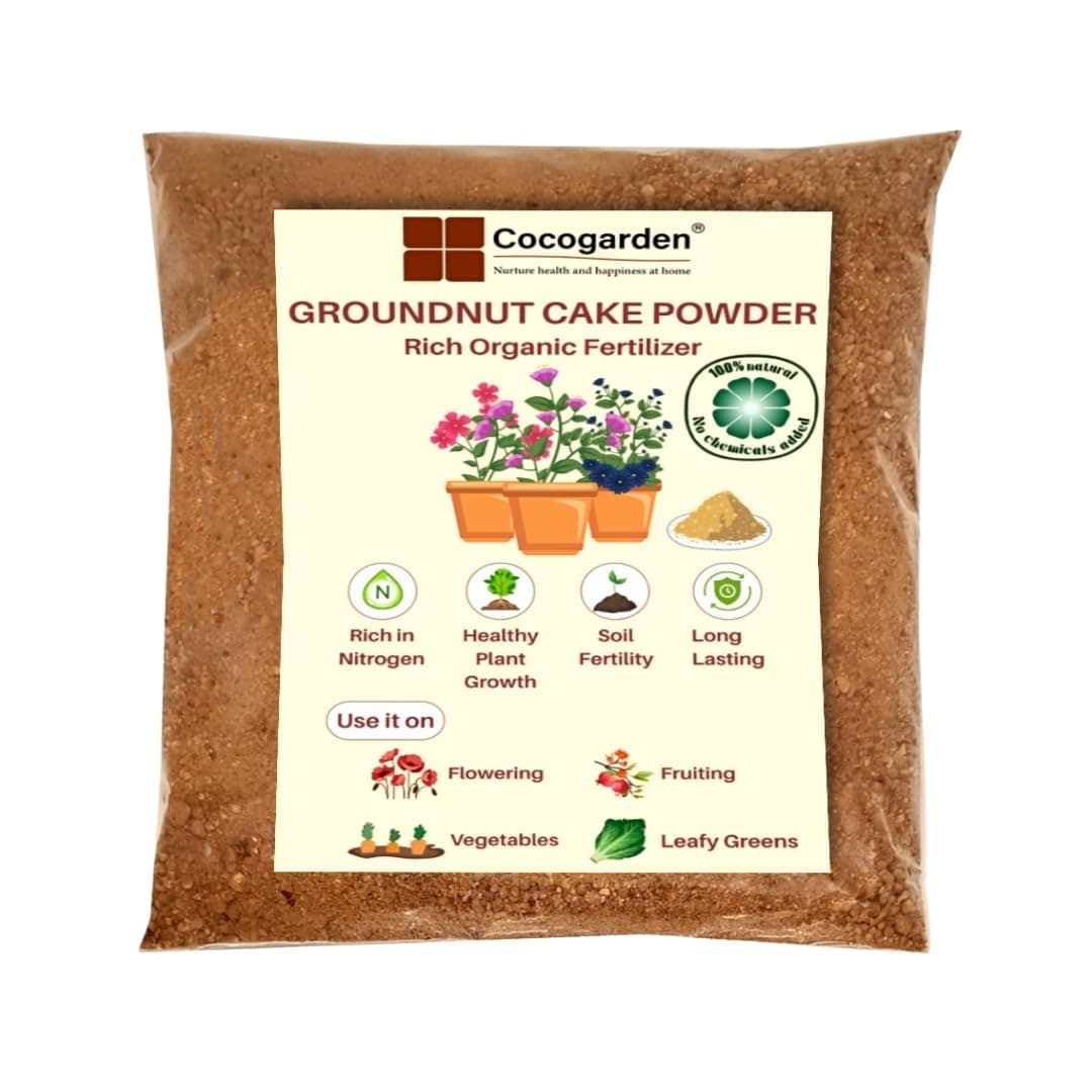 Cocogarden Groundnut Cake Fertilizer for Plants 400 grams,Organic Fertilizer for enhanced Flowering and Fruiting