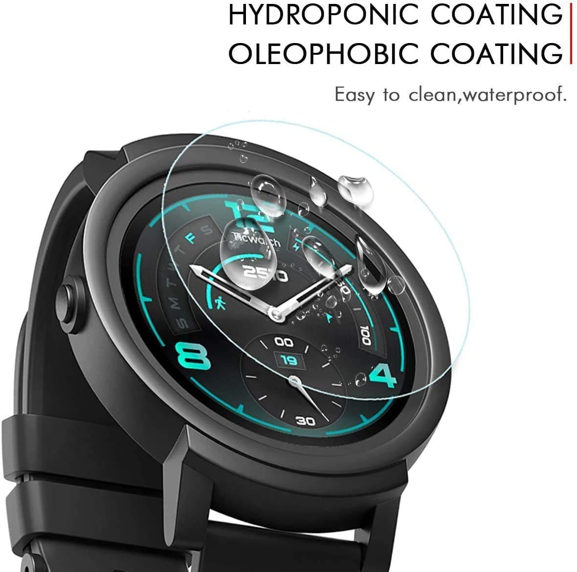 FINENIC Universal Round Watch HD Screen Protector. Anti-Scratch, Anti-Fingerprint, Tempered Glass (33.5mm Diameter) (3 Pack)