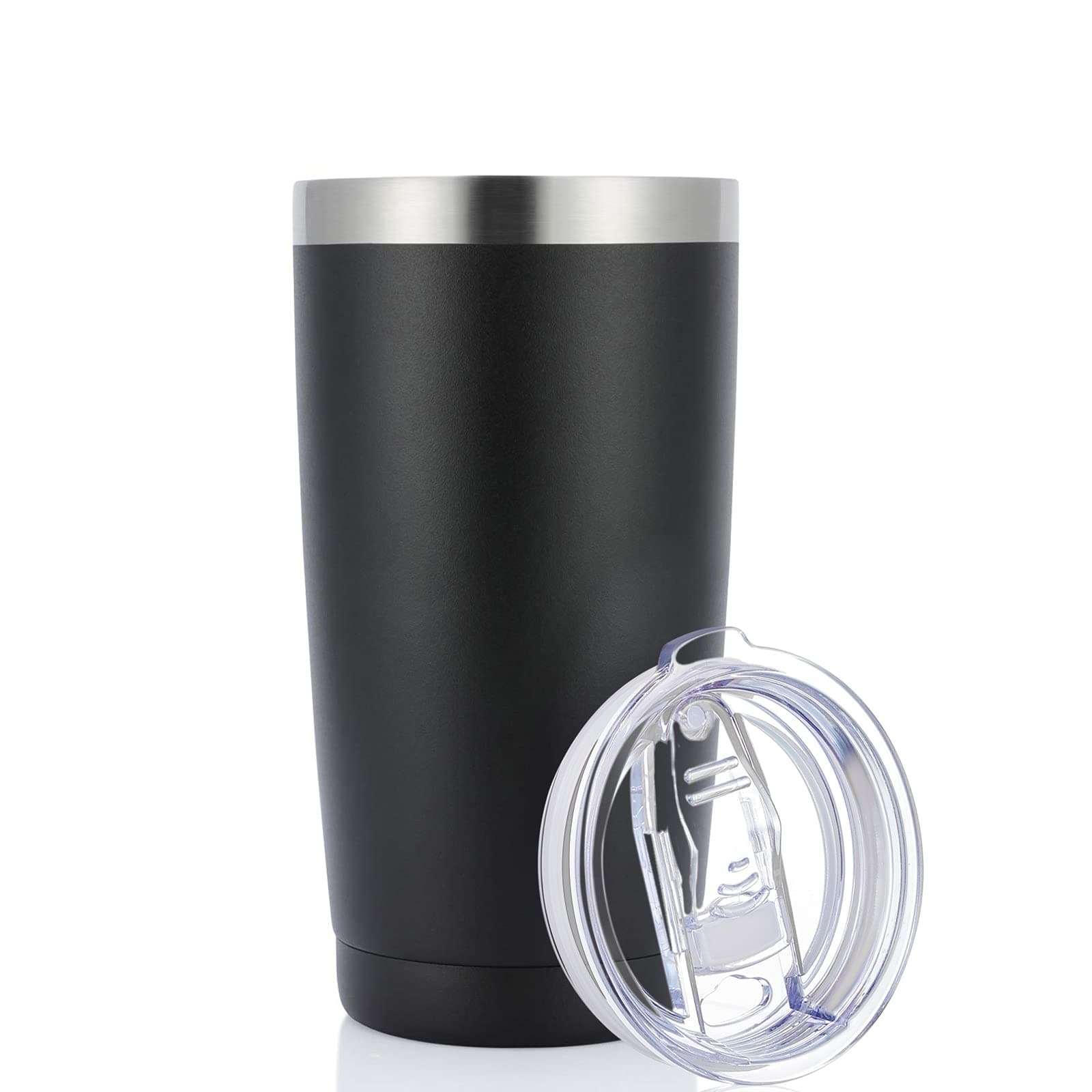 JEAREY 20oz Stainless Steel Tumbler with Lid Double Wall Vacuum Insulated Coffee Travel Mug (1 Pack, Black)