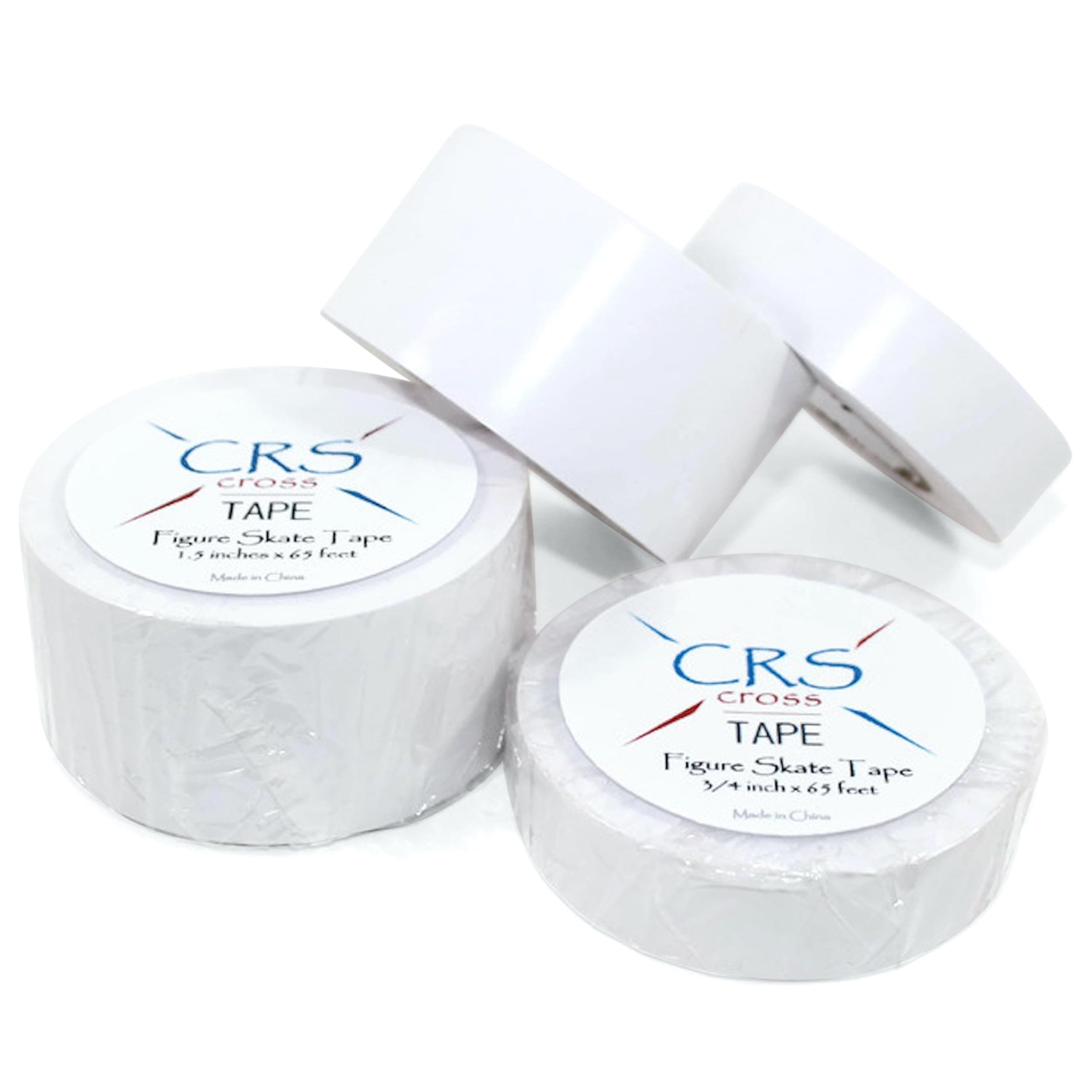 CRS Cross Figure Skate Tape - Longer 65 Foot roll to Protect Leather Figure Skating Boots Without Polish and Keep Laces tightened. Skate Tape Figure Skates - Gloss White - 1.5"