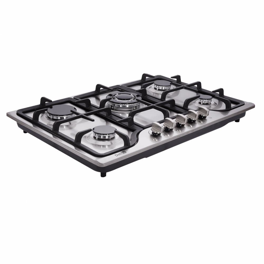 30 inch Gas Cooktops Dual Fuel Sealed 5 Burners Gas Cooktop Drop-In Stainless Steel Gas Hob Gas DK257-A01 Cooktop