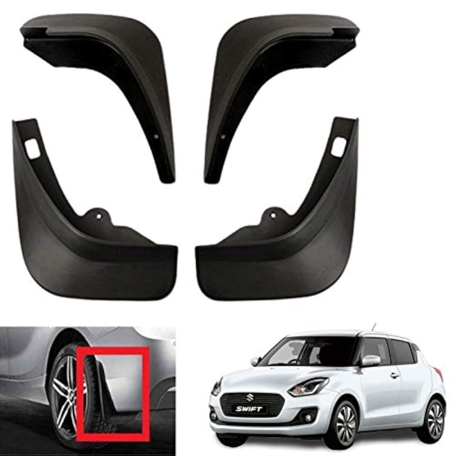 OEM Type Mud Flap for Car Maruti Swift 2018 (2019, 2020, 2021 Models Also)