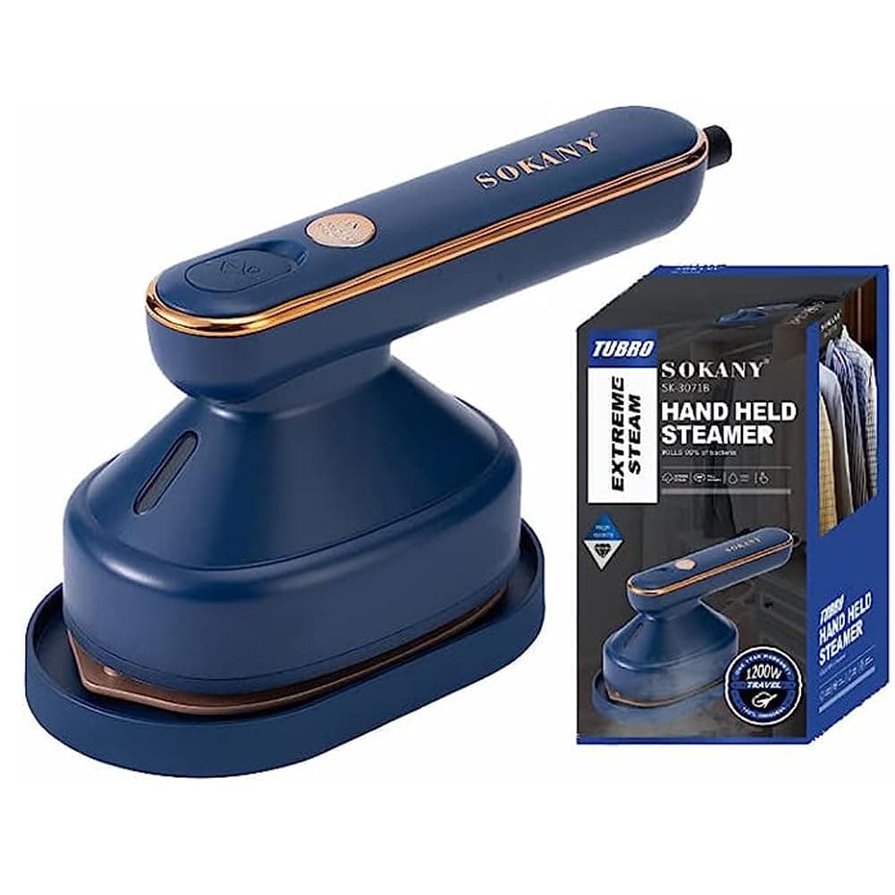 SOKANY SK-3071B 1200W Vertical Steam Travel Iron, 125ml Tank, Lightweight Mini Steam Iron, Perfect for Travel, Quilting & Sewing(SK-3071B)