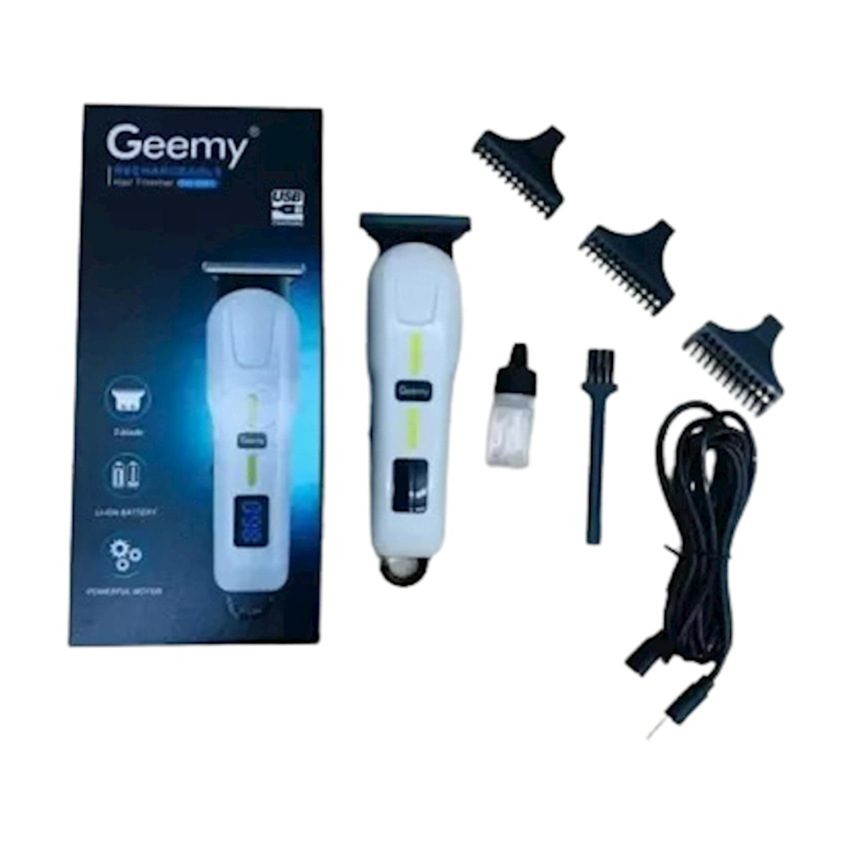 Shopilla Geemy GM 6661 Electric Clipper Hair Cut Grooming Set With LCD Display Adjustable Trimmer Rang for Men, Multicolor