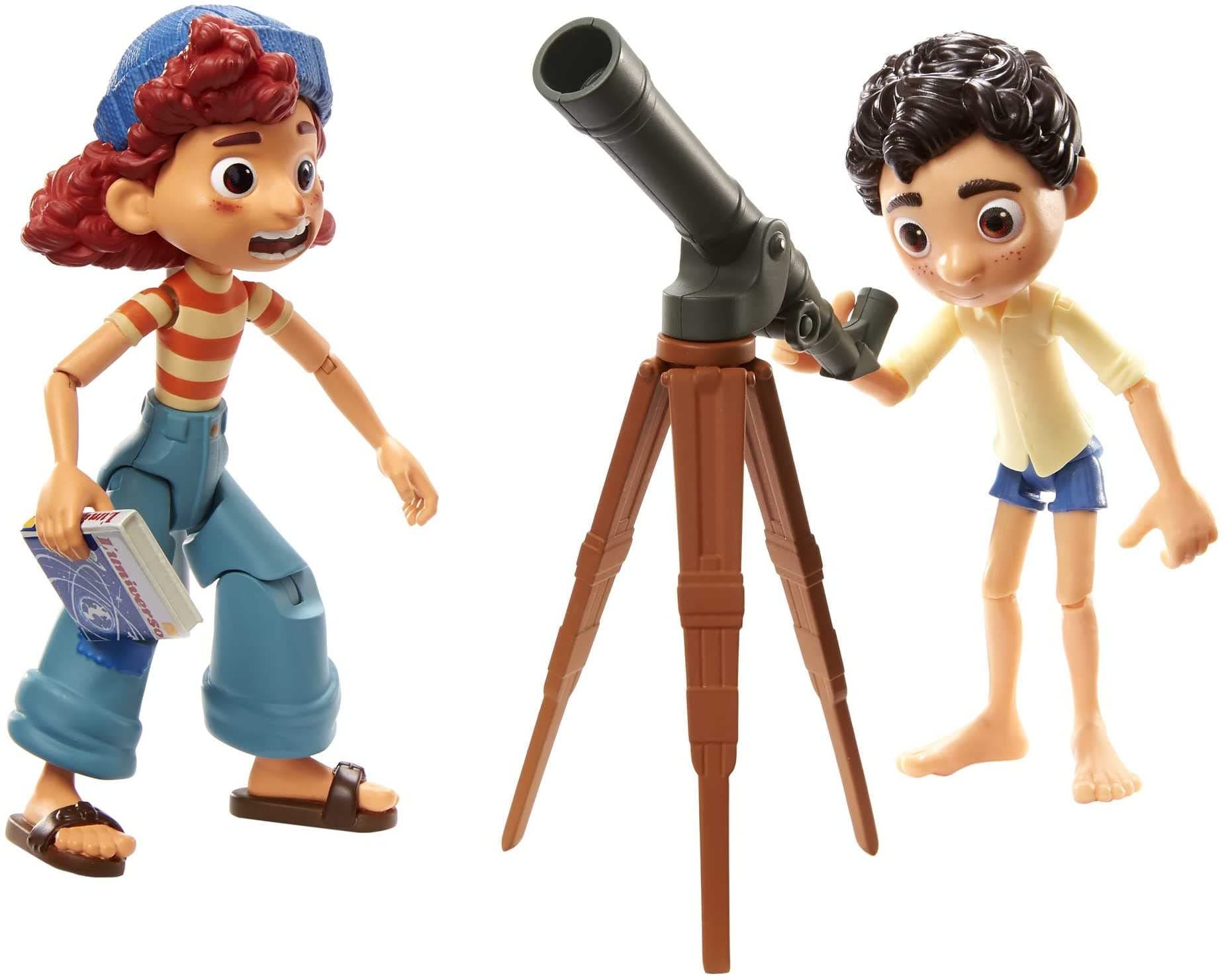 Disney and Pixar Luca Stargazers Pack with 2 Action Figures & Accessories, Set Includes Luca Paguro & Giulia 5-inch Collectibles