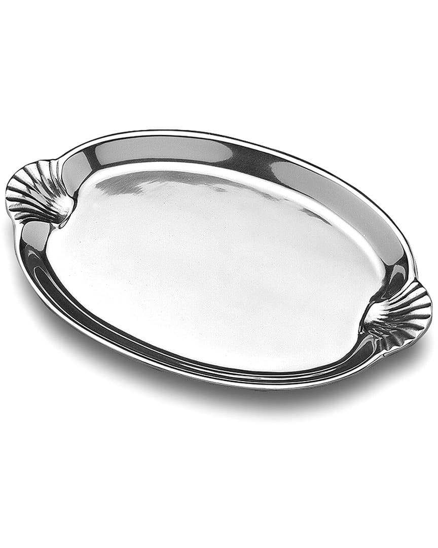 Wilton ArmetaleSea Life Scallop Handled Oval Serving Tray, 10.75-Inch-by 16.5-Inch -
