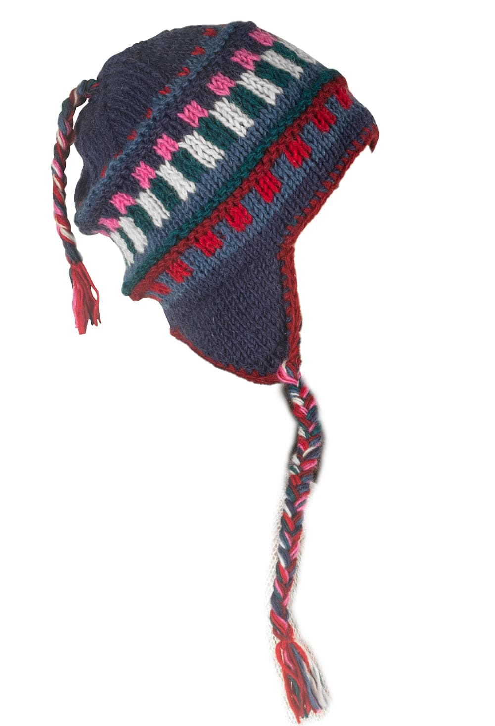 Warm Winter Wool Hat Fleece Inside Cap Hand Knit Woven Ear Flaps Snow Cold Thick Women Merino Thinsulate Outdoor