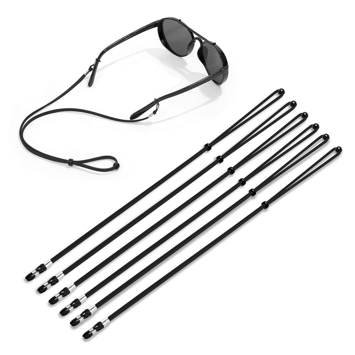 Glasses Strap(6 PCS) Sports Eyeglass Strap,Adjustable Sunglasses Lanyard Neck Holders Cord Retainer for Men Women