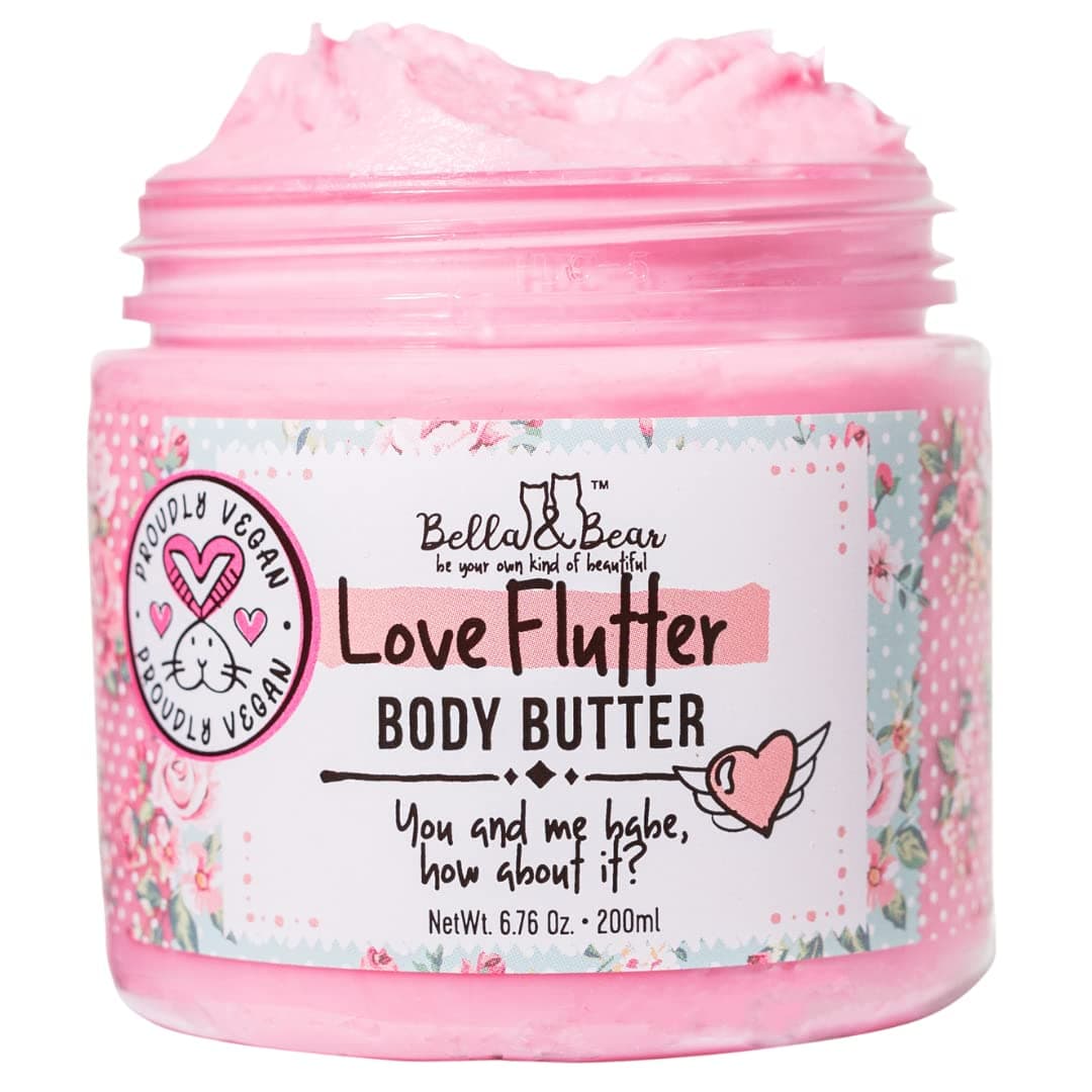 Bella & Bear Love Flutter Body Butter - Hydrating Cream for Soft, Smooth Skin | Perfect for Stretch Marks & Scars | 6.7oz of Nourishing Love